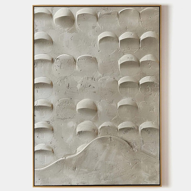 Concrete Texture Semi-Circular Relief Painting