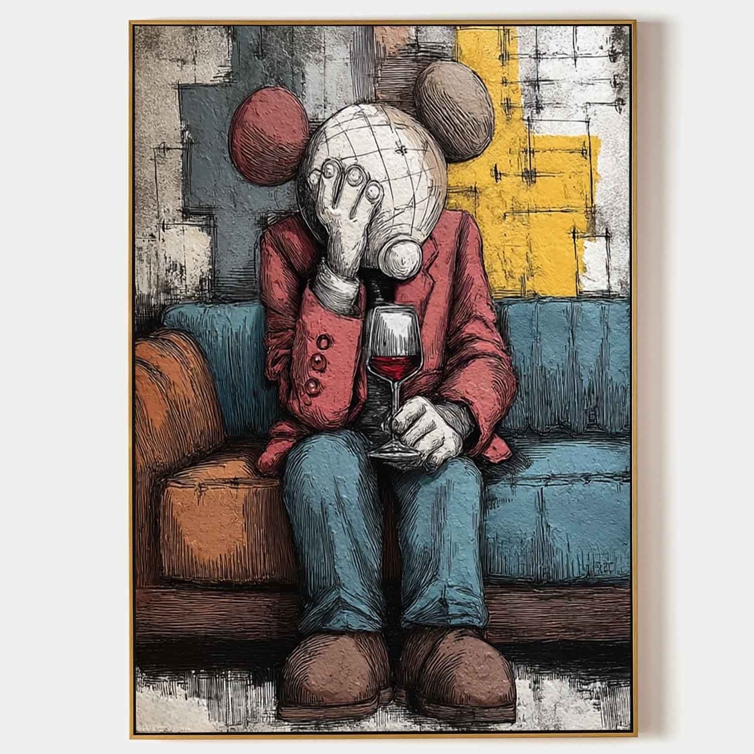 Kaws Melancholy Pop Art Painting