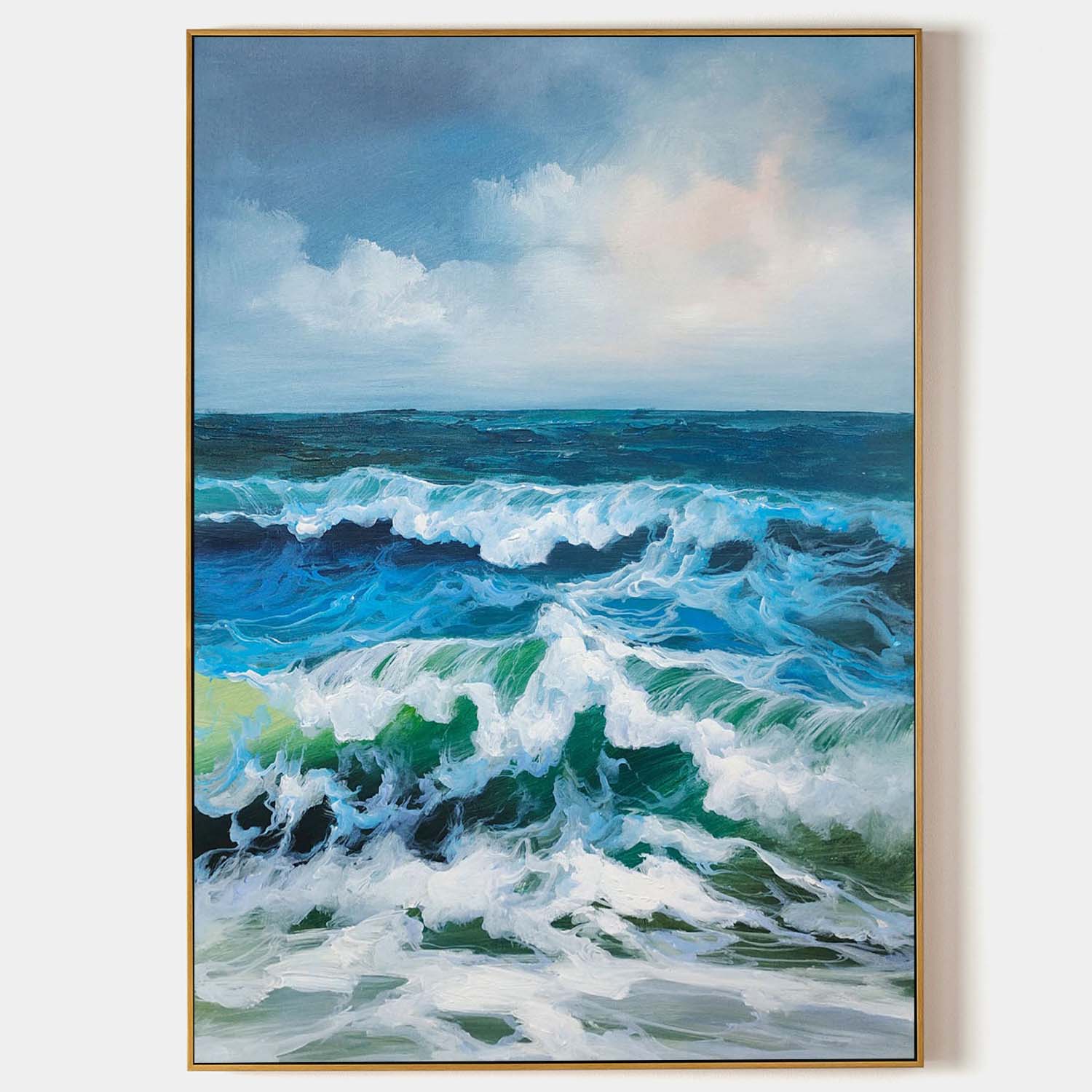Wall Art Crashing Ocean Waves Foam Seascape
