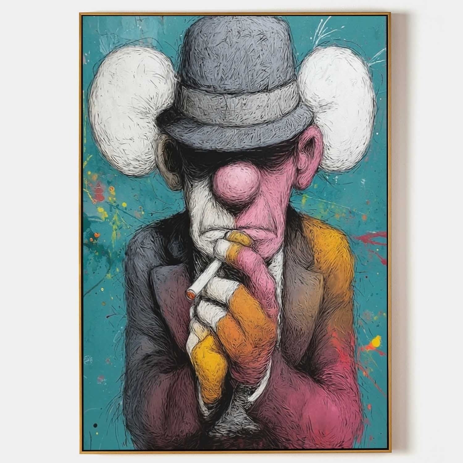 Kaws Gangster Pop Art Painting Modern