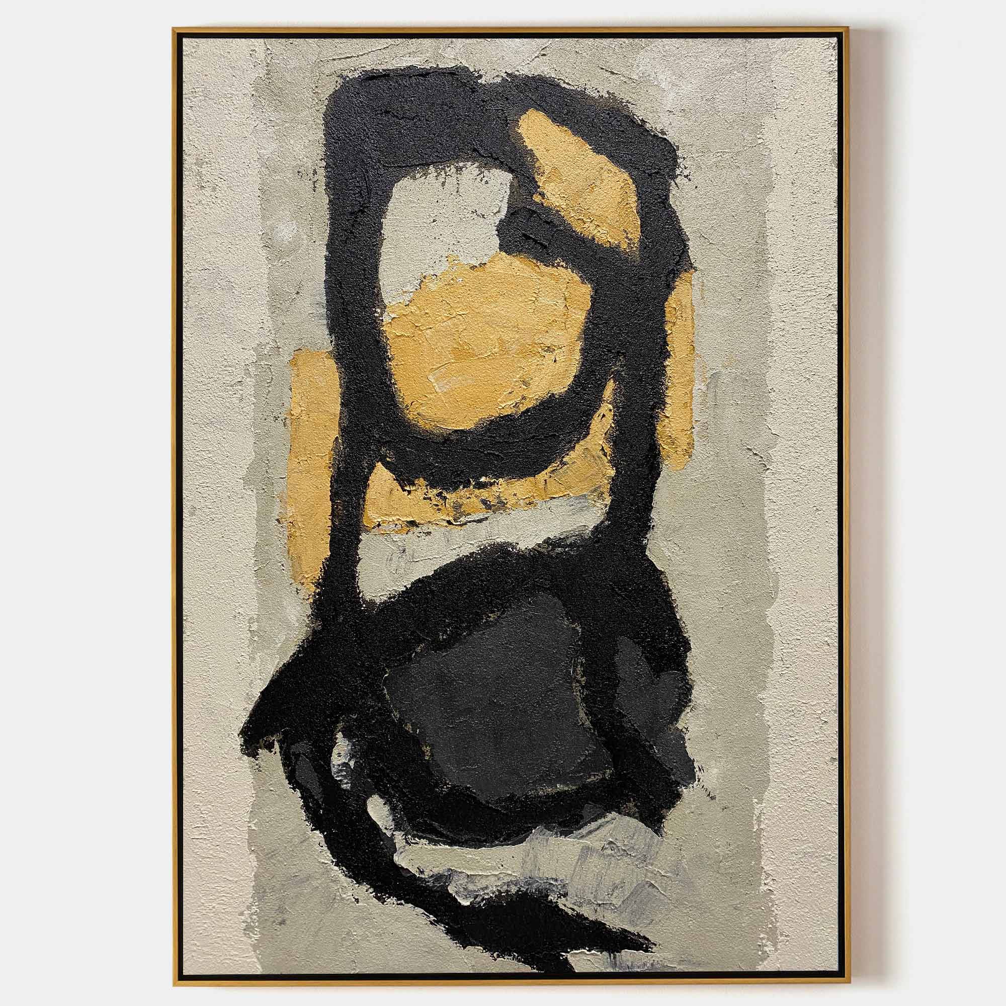 Black Gold Abstract Painting ABAV116 - Neutralighting