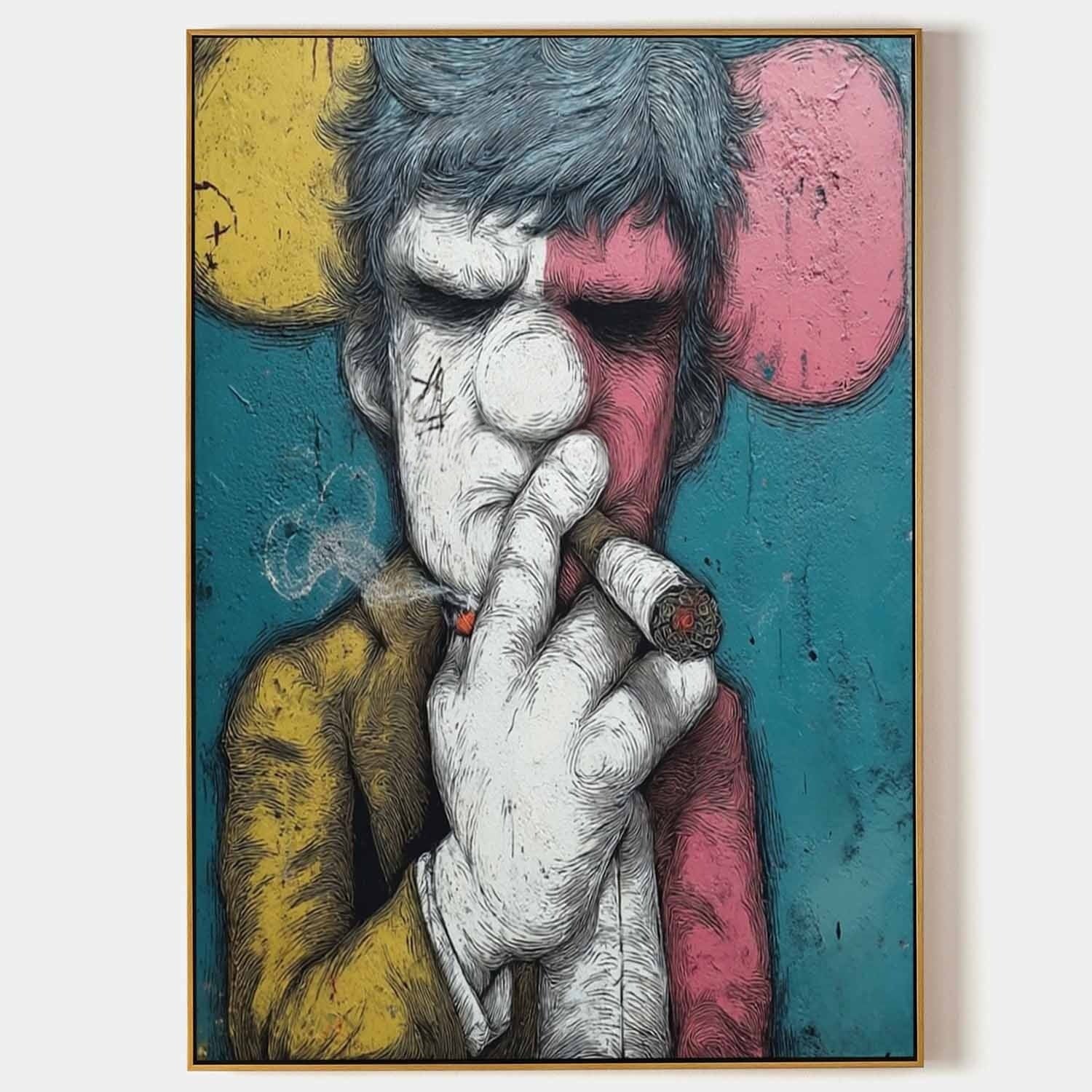 Kaws Style Gangster Pop Art Painting