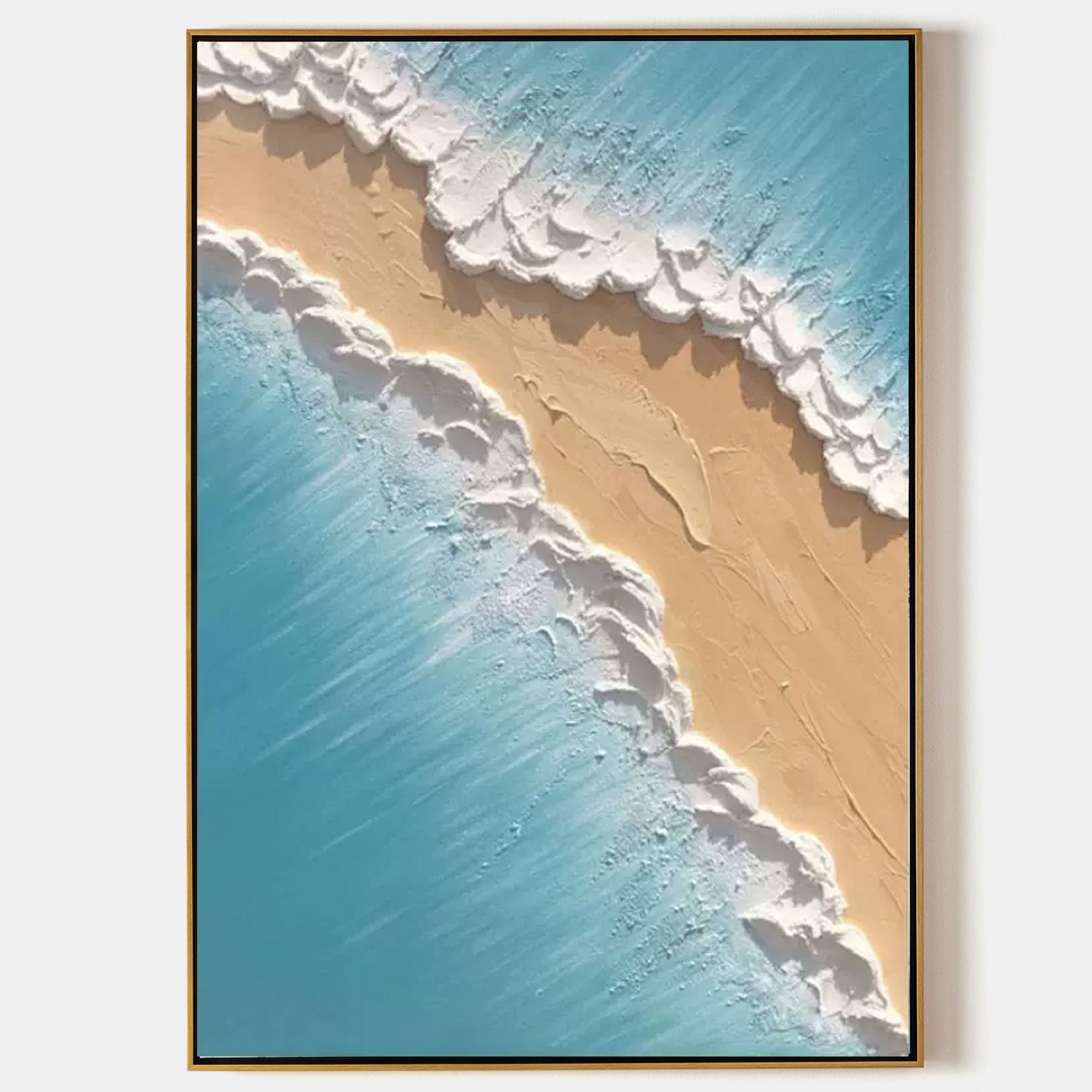 Wall Art Textured Coastal Beach Wave Seascape