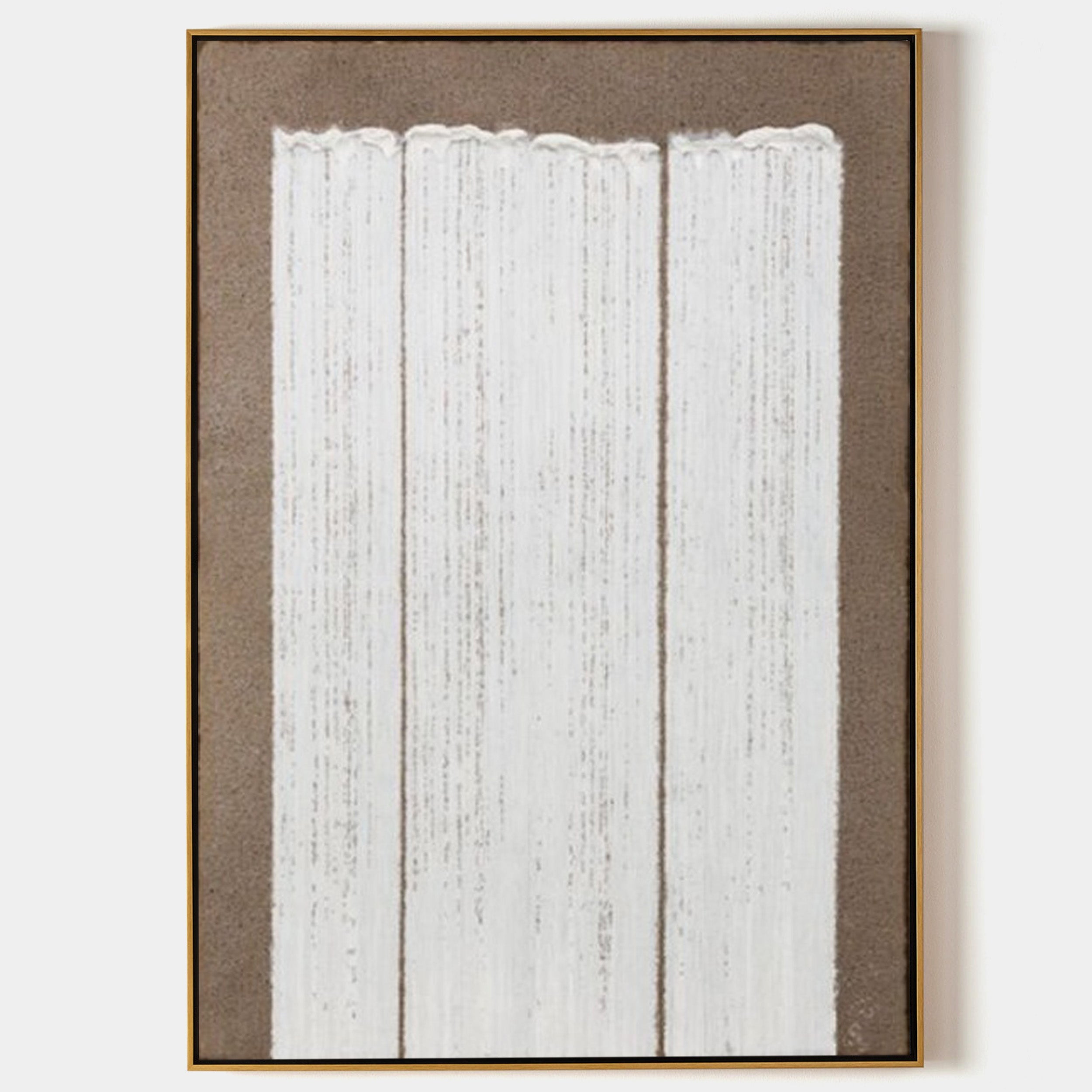 Tess Beige White Textured Canvas Print