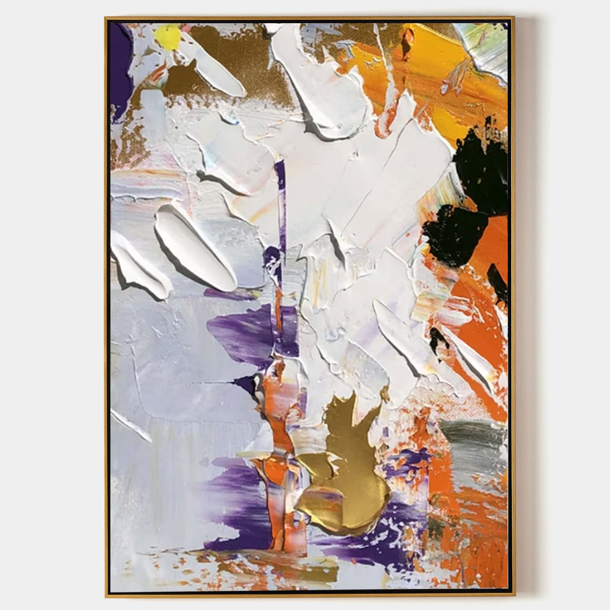 Wall Art Bold Orange Purple Gold Abstract