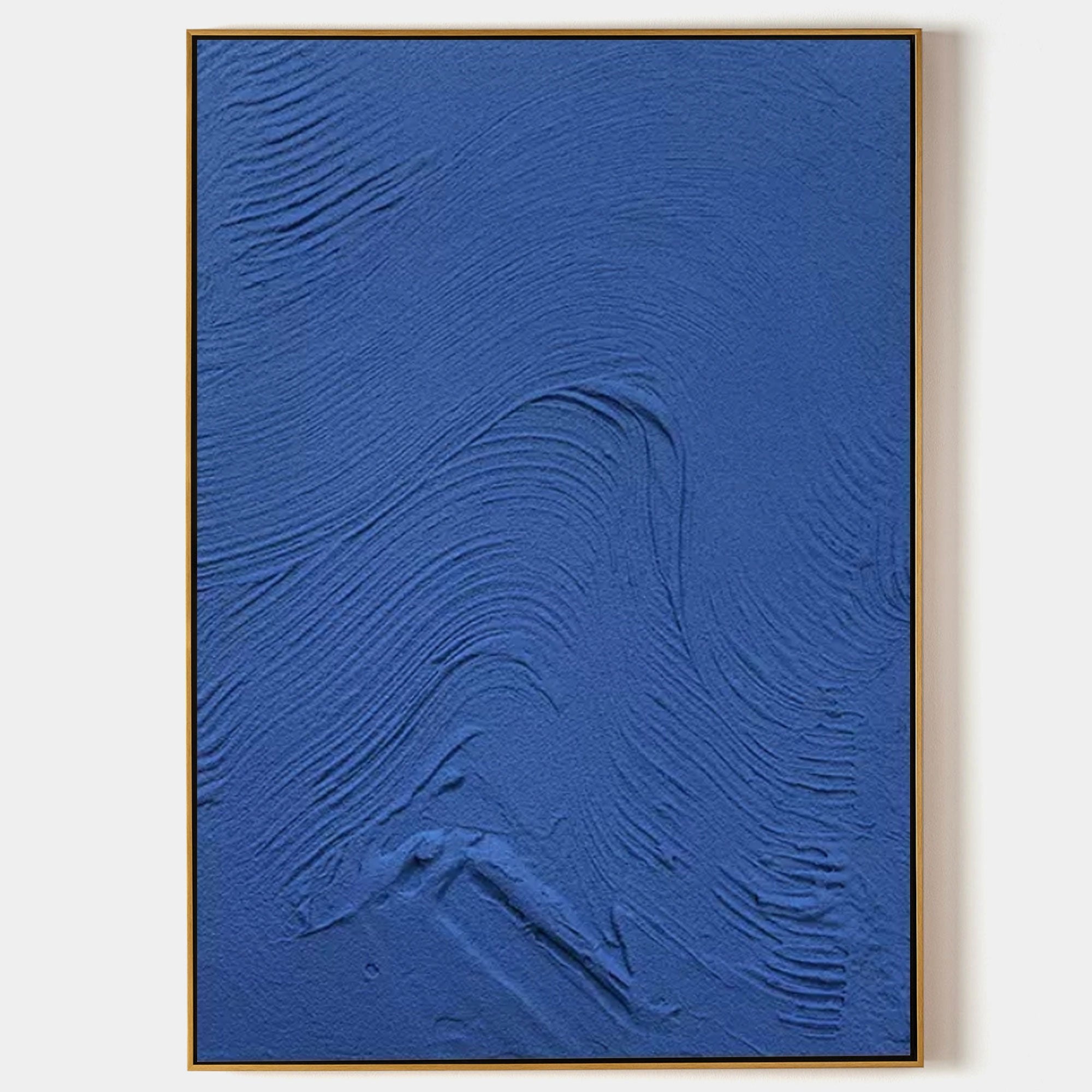 Deep Blue Wave Texture Oil Painting