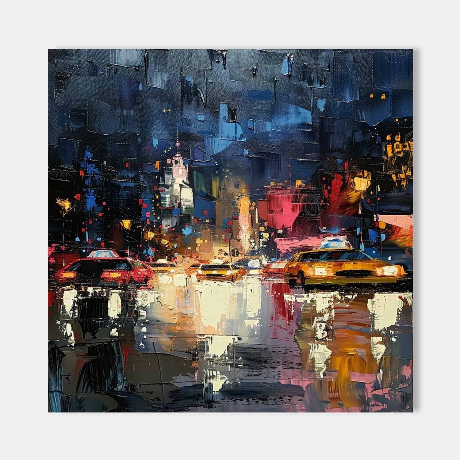 Wall Art Impressionist Textured Urban Nightscape