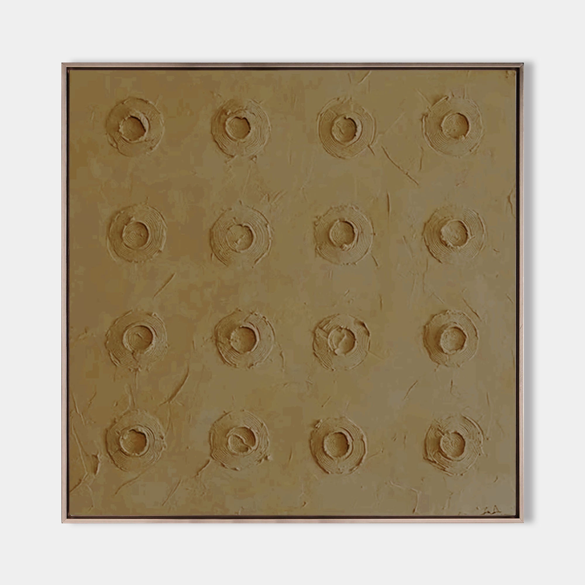 Wall Art Square Abstract Concave Grid Warm