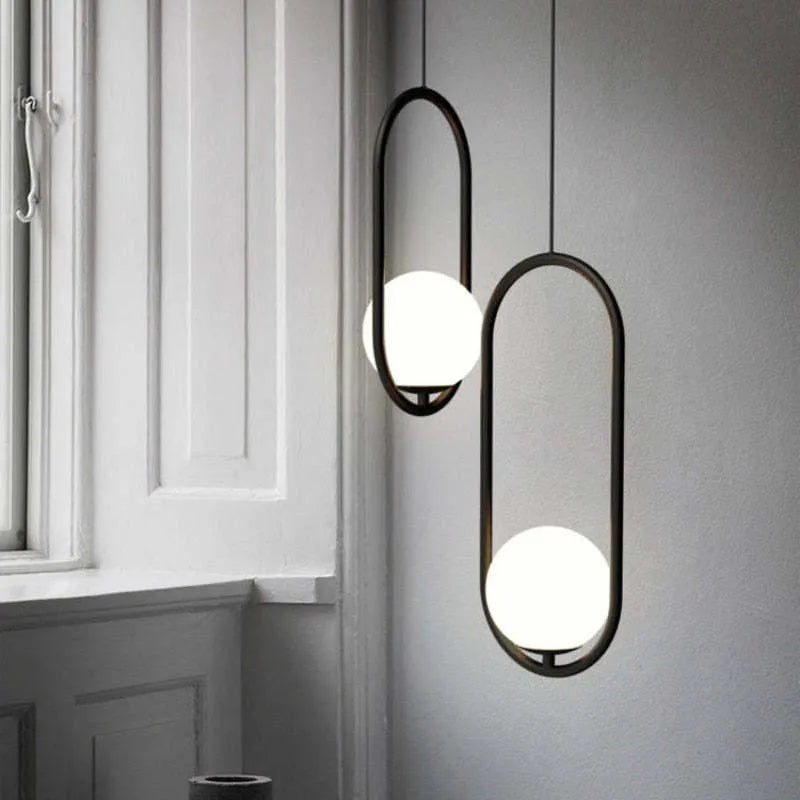 Arisha Modern Globe Metal/Glass Pendant Light, 3 Style - Neutralighting