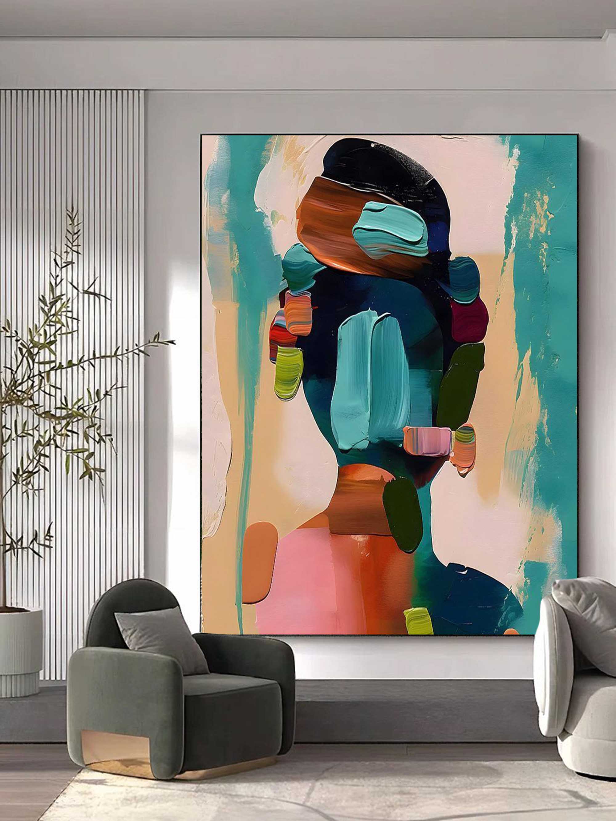 Diana Colorful Portrait Wall Art Painting