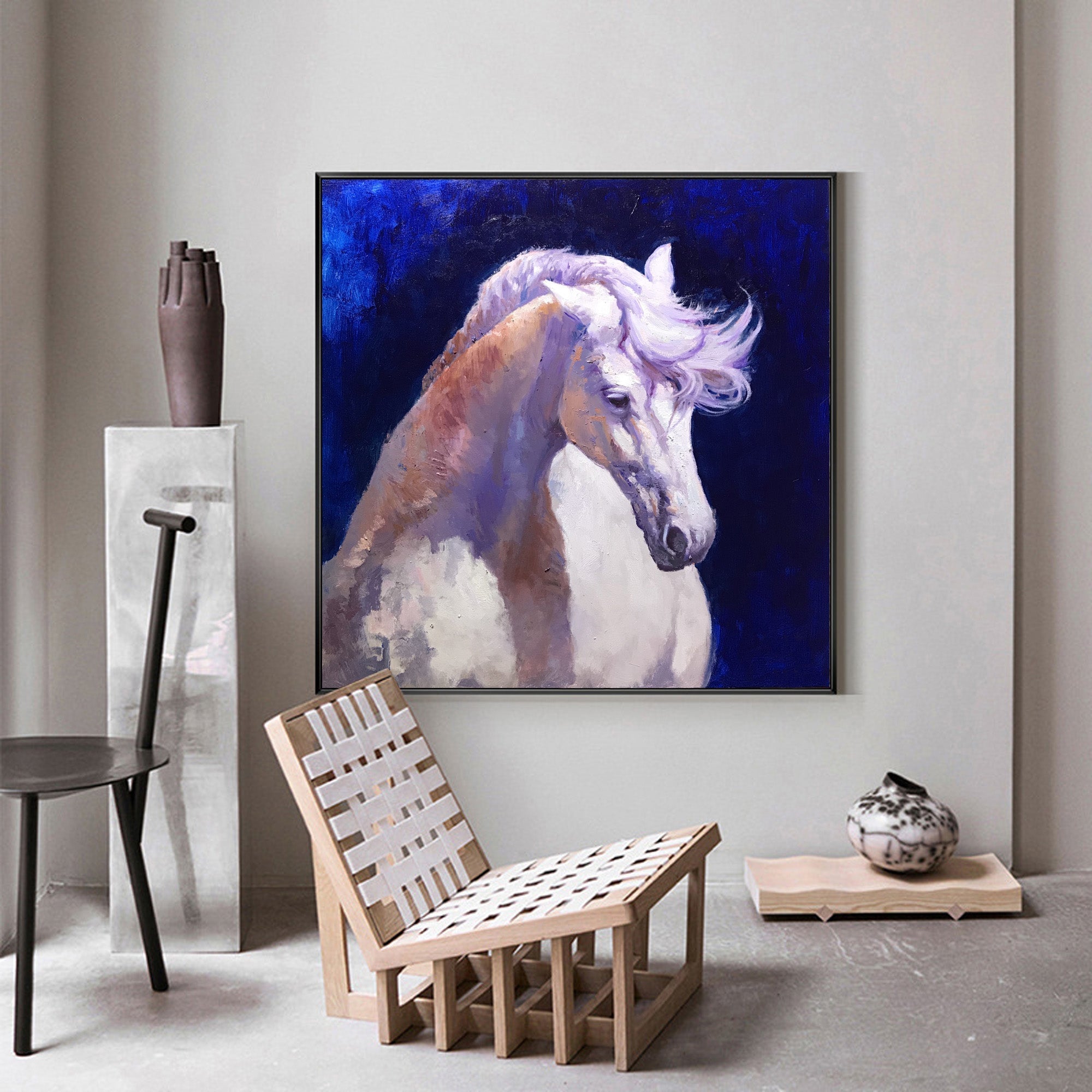 White Horse Portrait Painting ANH25 - Neutralighting