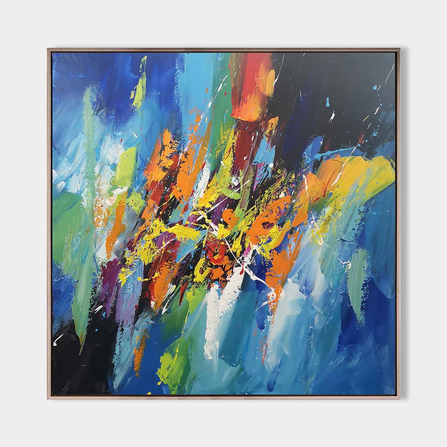 Colorful Brush Stroke Abstract Canvas Wall Art