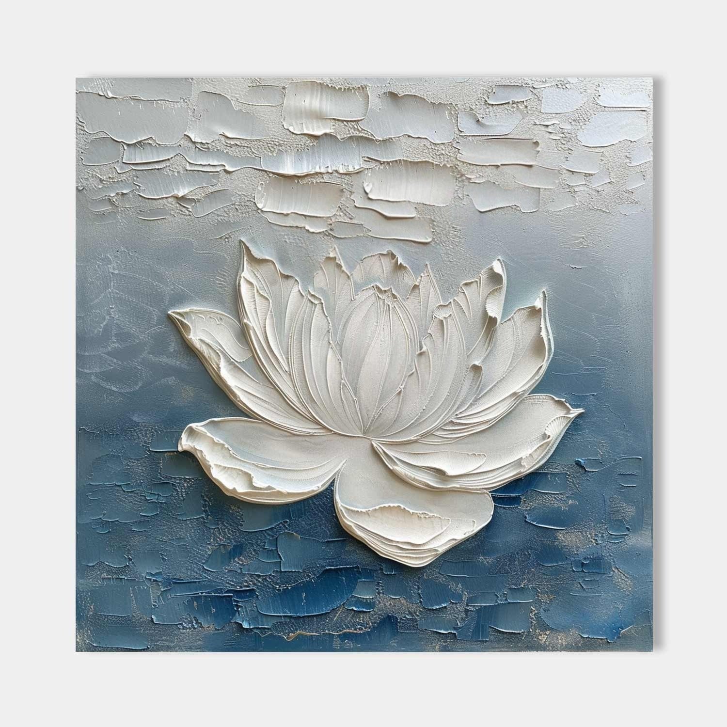 Wall Art 3D Lotus Flower Oil Painting