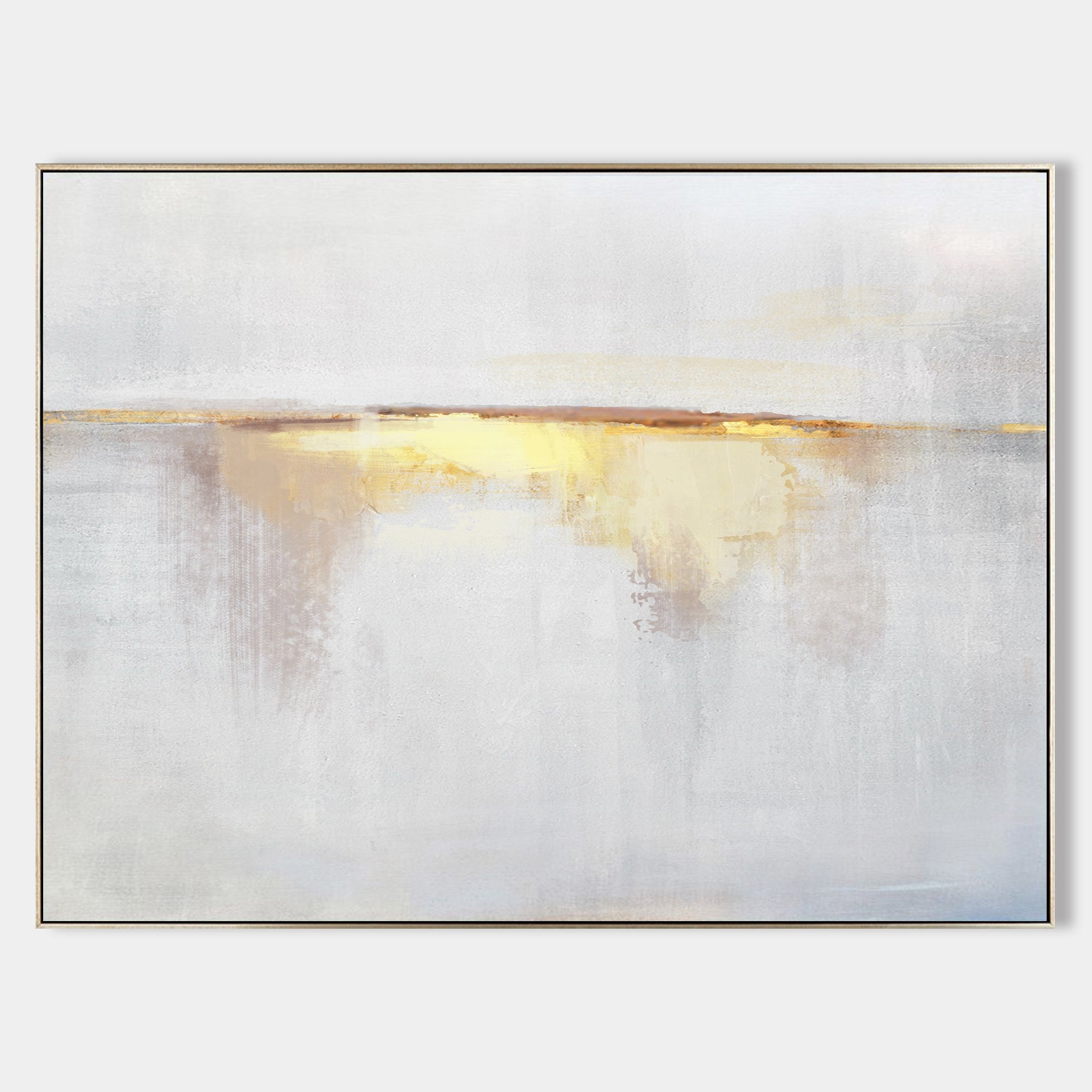 Golden Horizon Minimalist Abstract Textured Wall Art