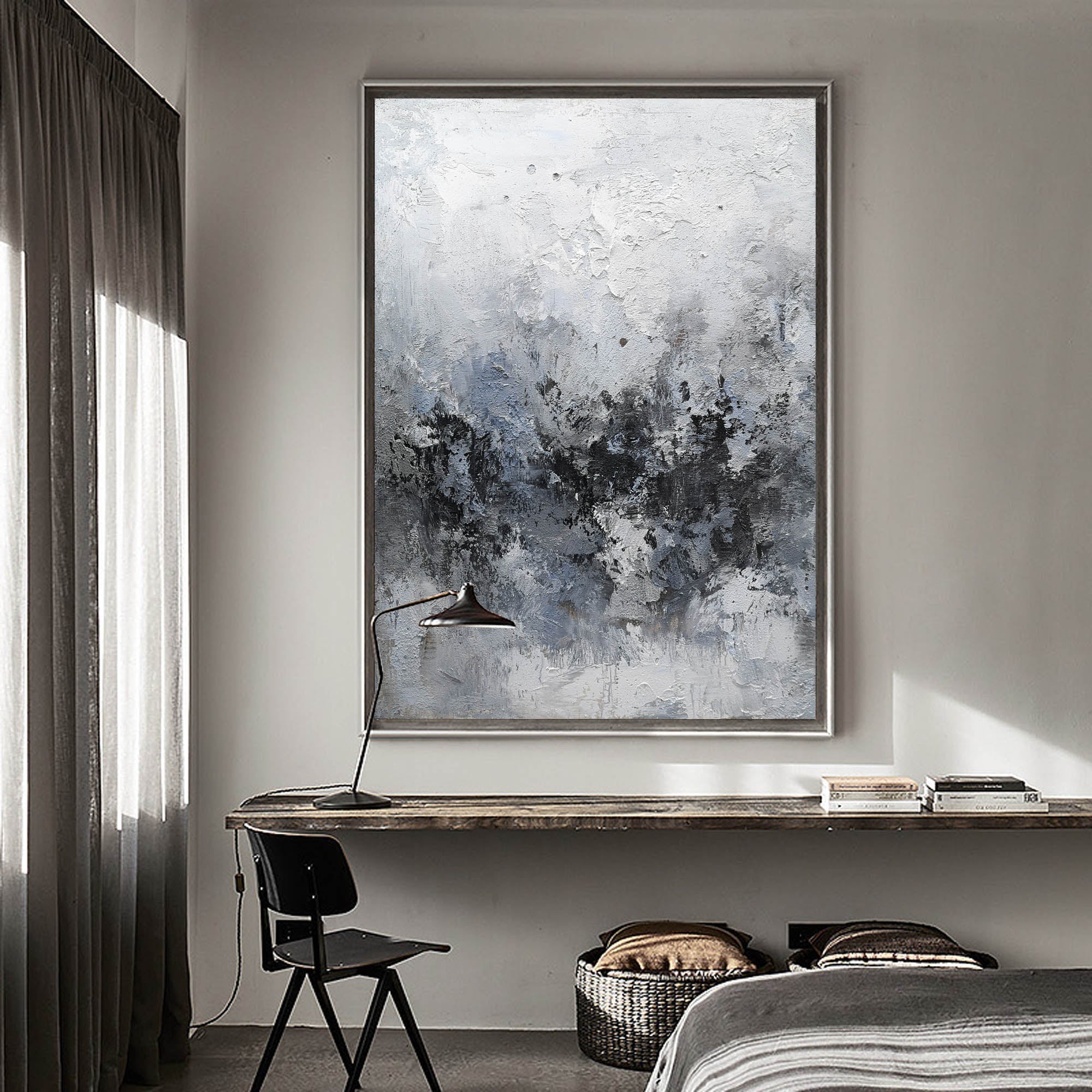 Grey White Abstract Painting