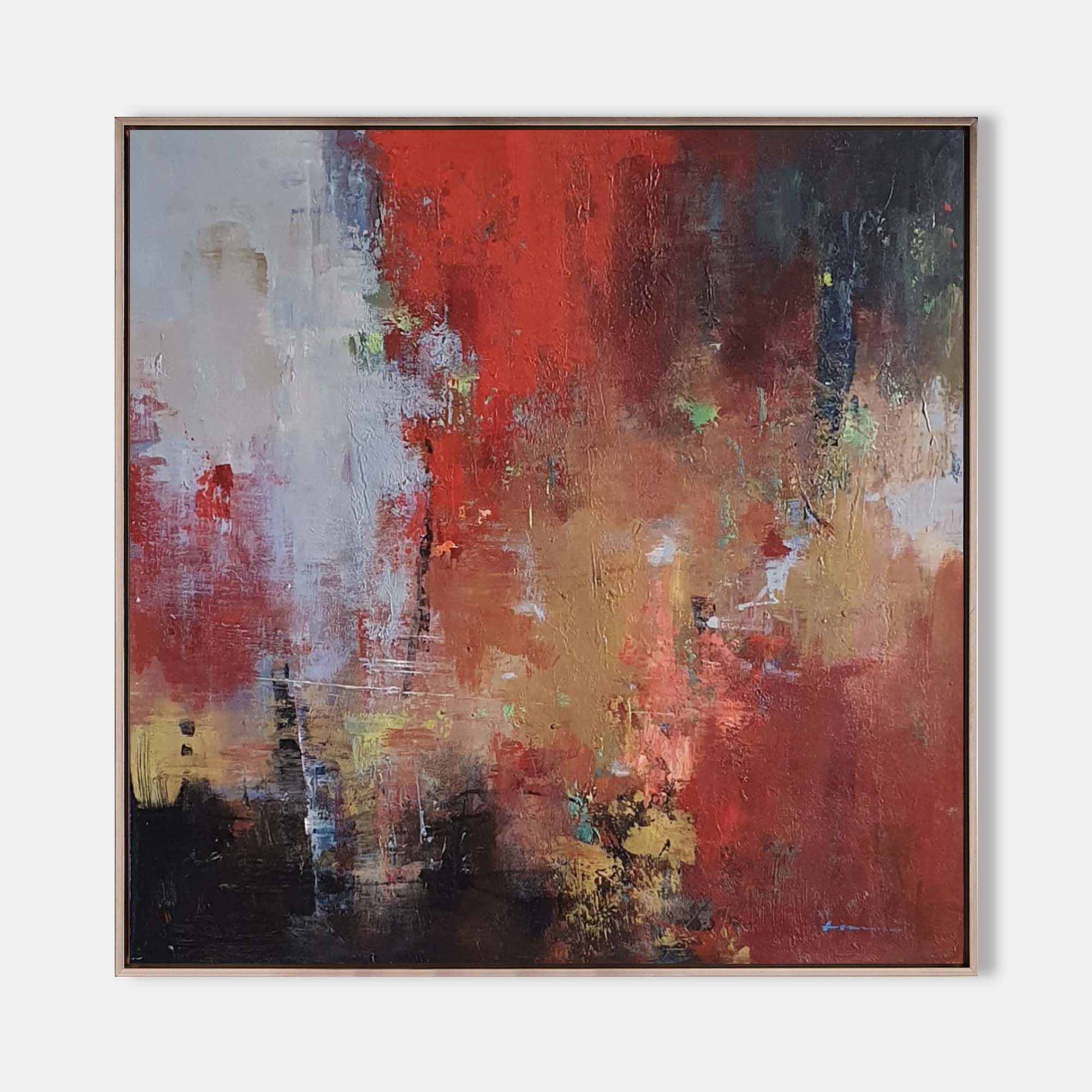 Bold Multicolor Abstract Square Canvas Art