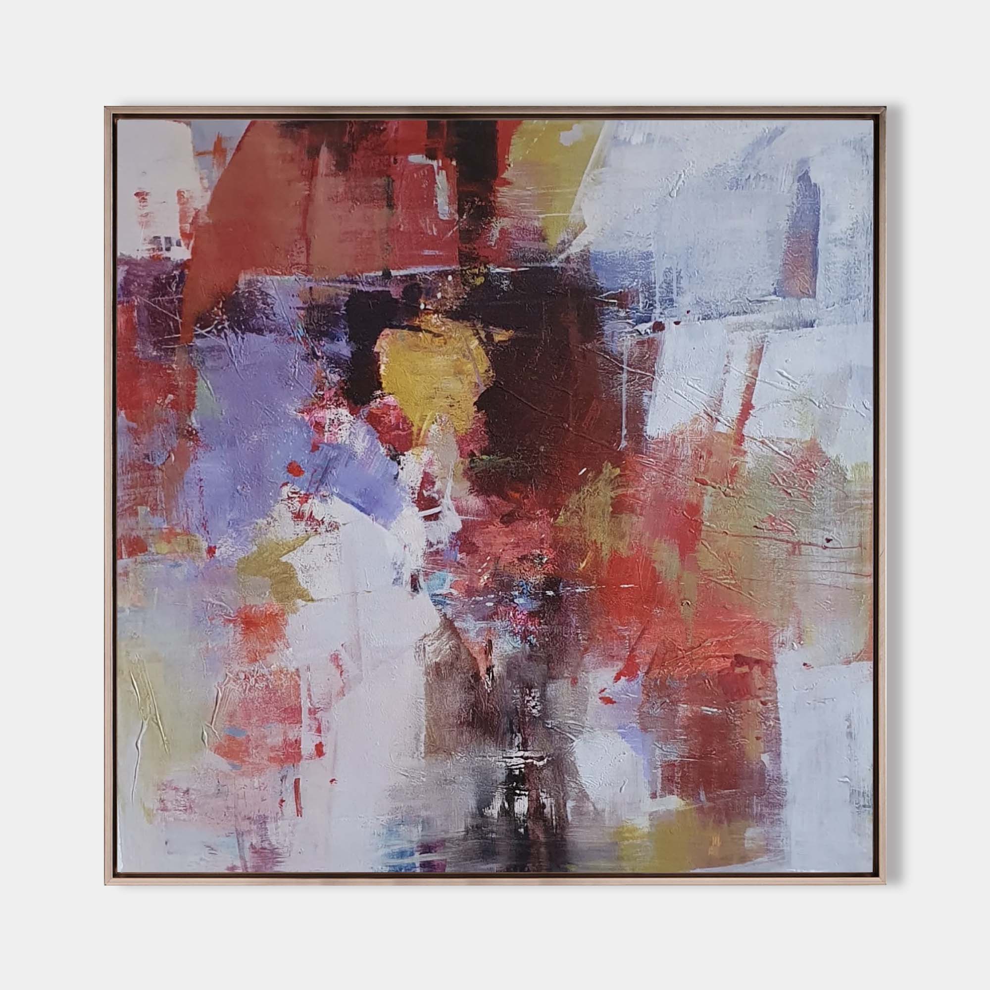 Vibrant Color Abstract Square Canvas Wall Art