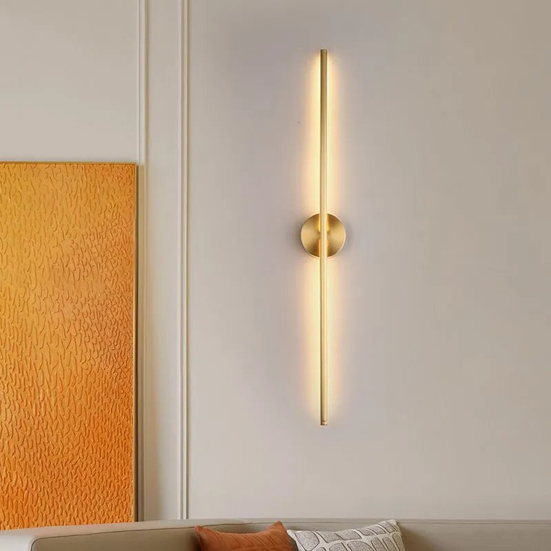Fauro Modern Linear Metal&Silica Gel Wall Mount Lamps, Gold - Neutralighting