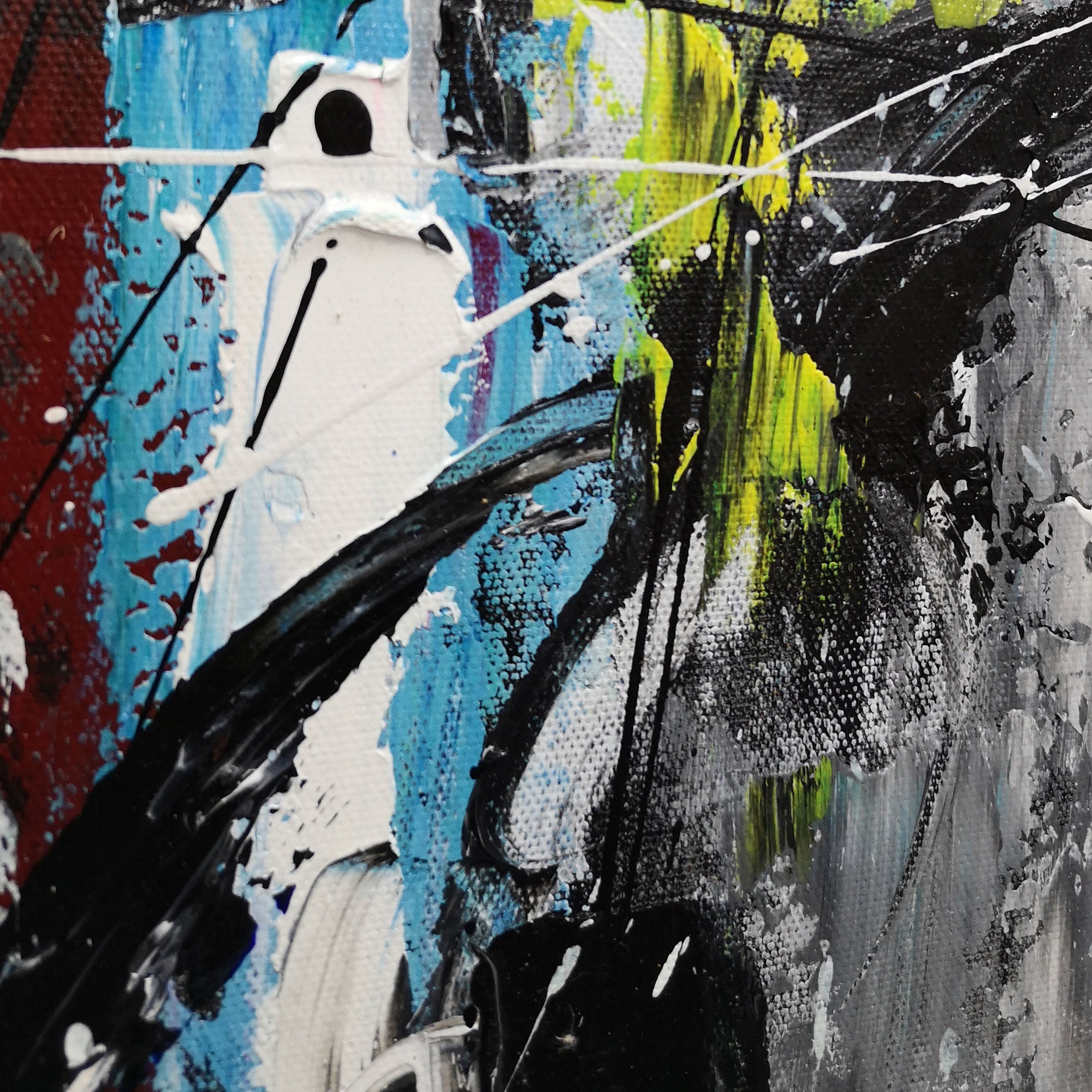Wall Art Abstract Crimson Cityscape