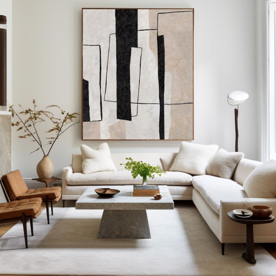 Minimalist Geometric Painting ABAV33 - Neutralighting