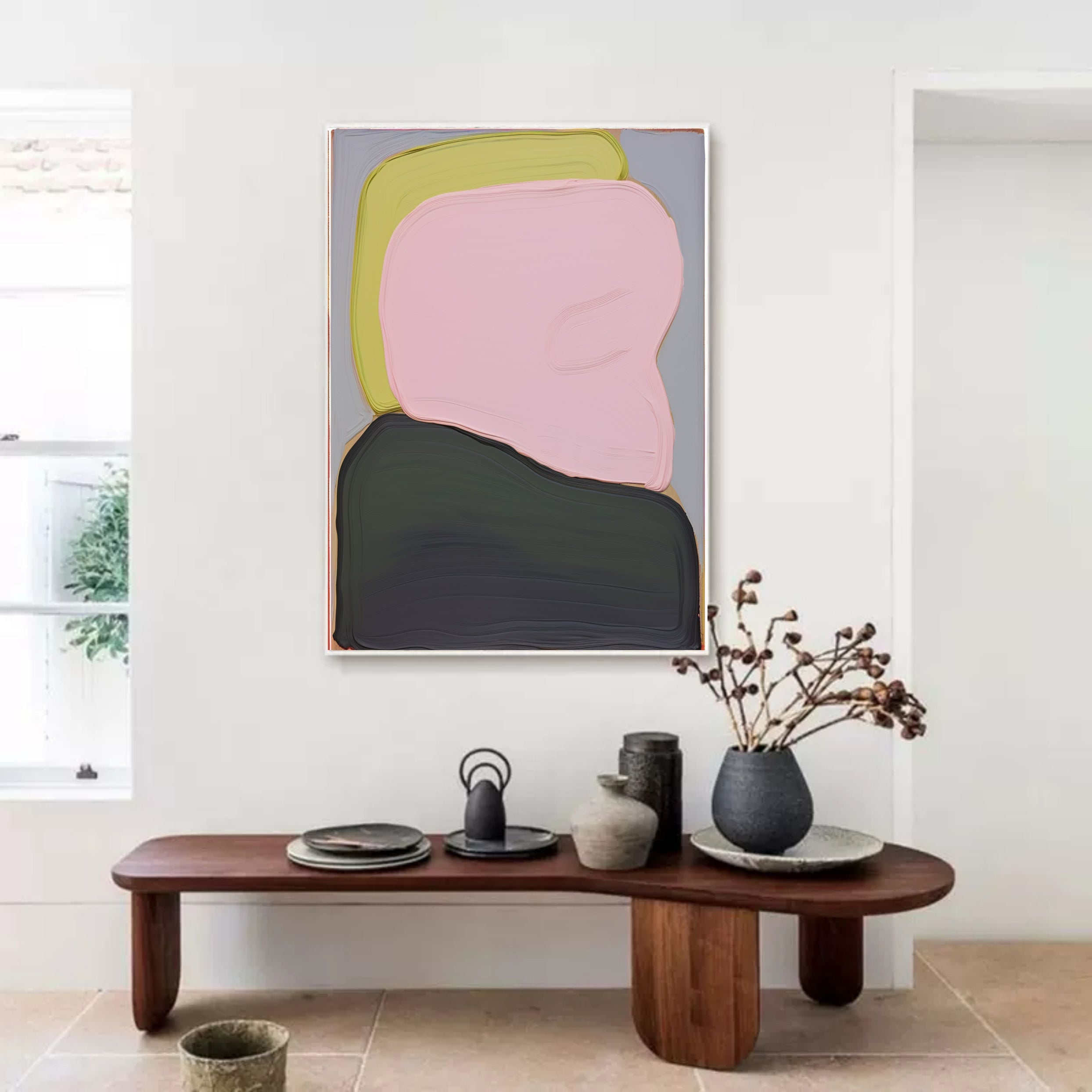 Wall Art Abstraction Serene Modern Nordic Textured Linen