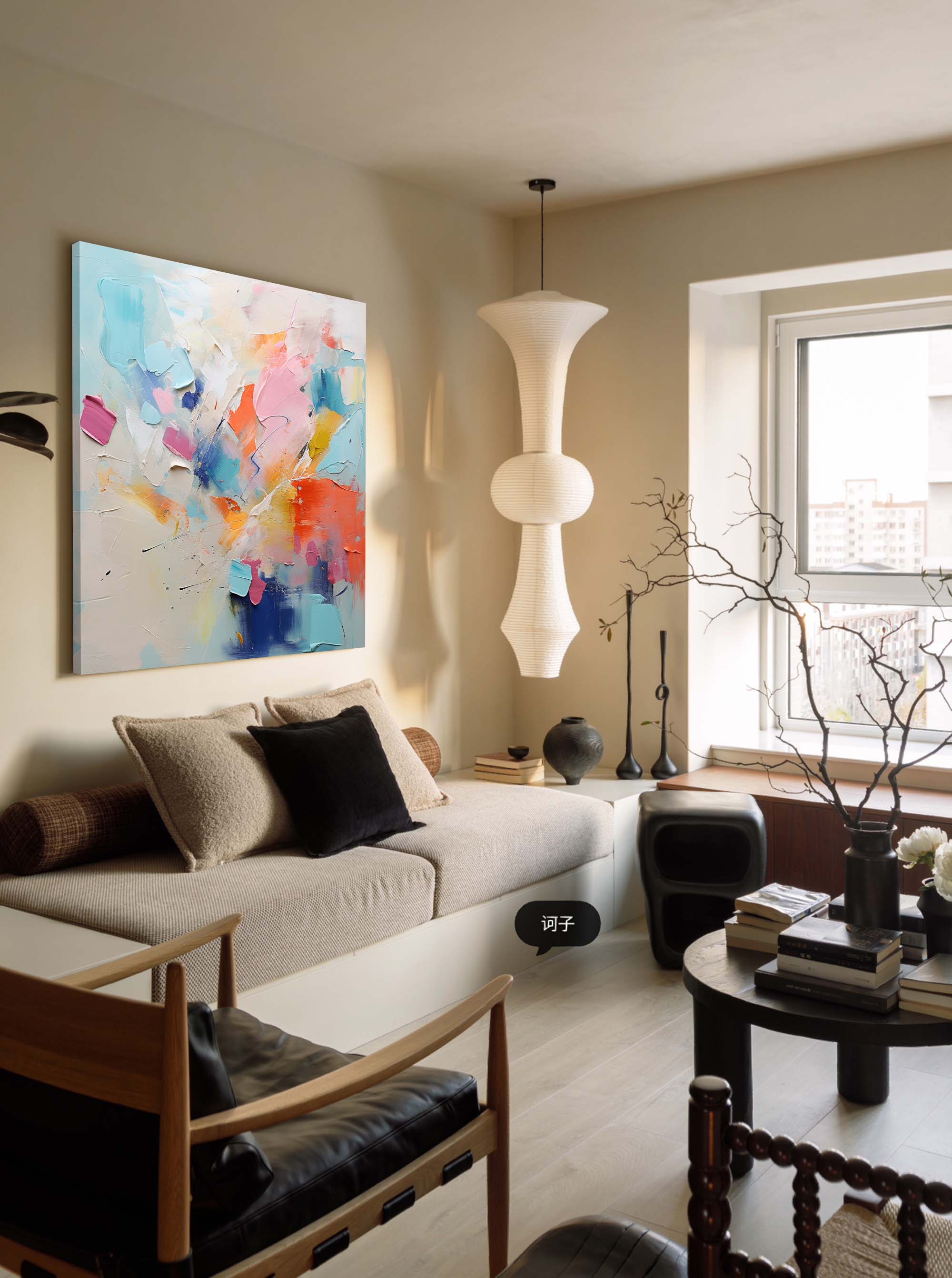 Abstract Canvas Art AB193 - Neutralighting