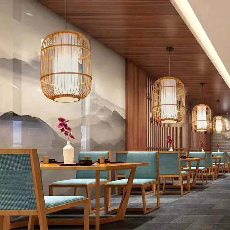 Kuro Hand-Woven Knitted Rattan Bamboo Vintage Pendant Light - Neutralighting