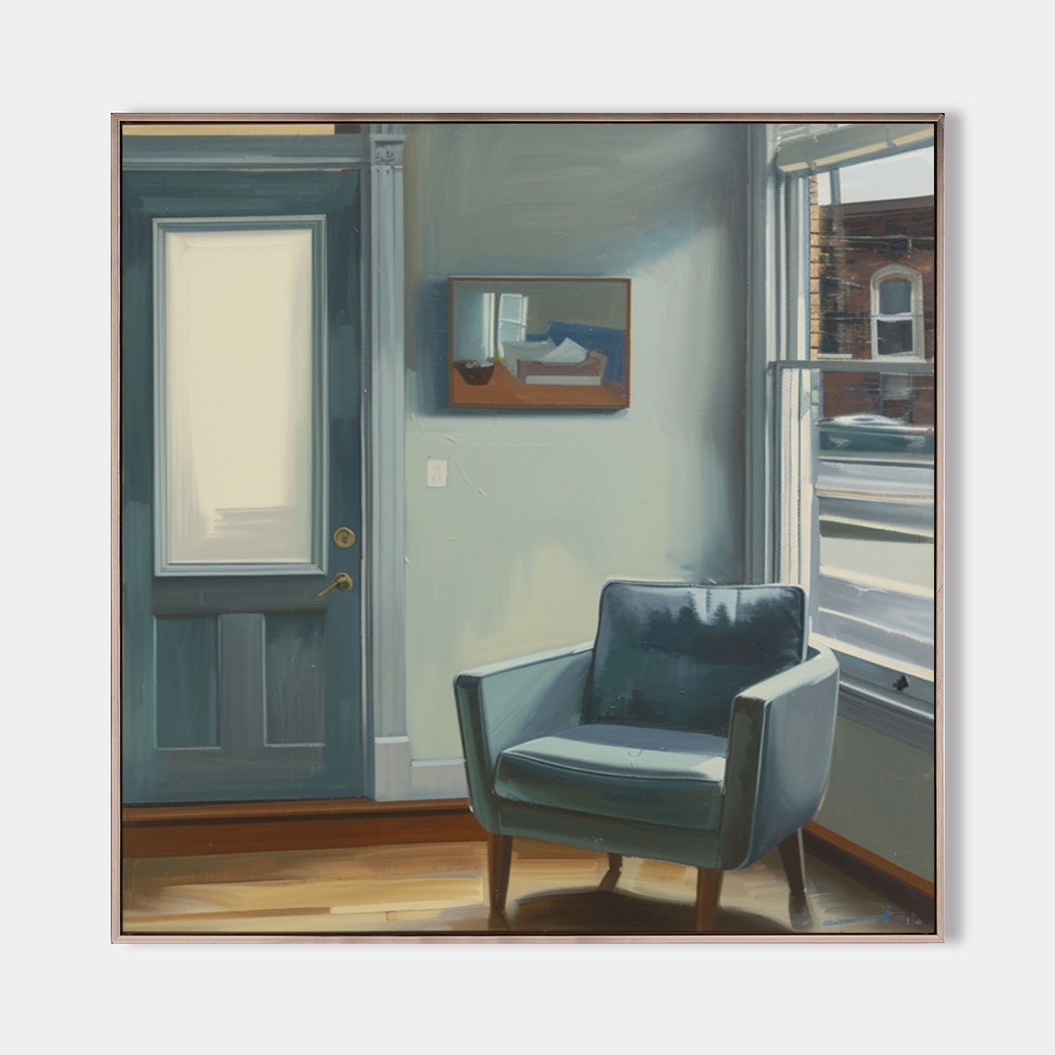Blue Armchair Quiet Interior Painting