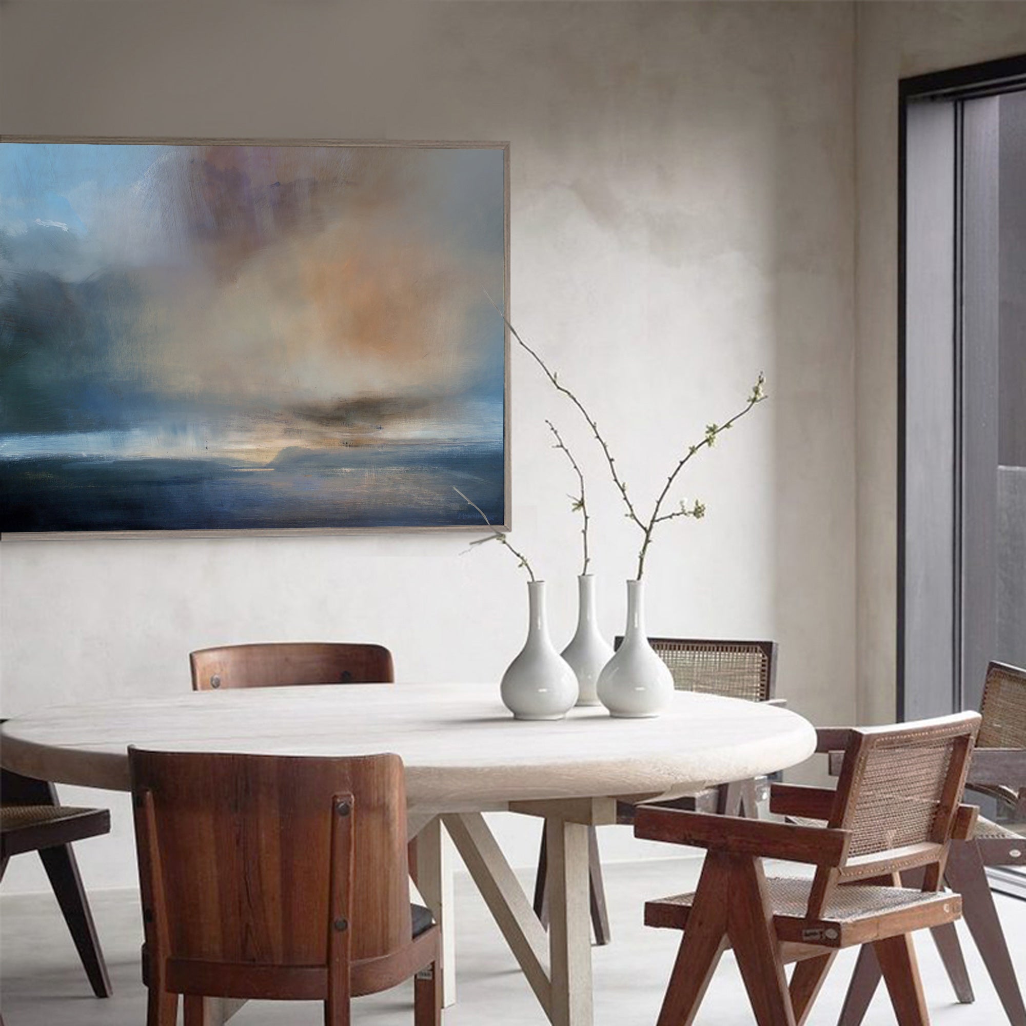 Abstract Sea Canvas Painting ABSH27 - Neutralighting