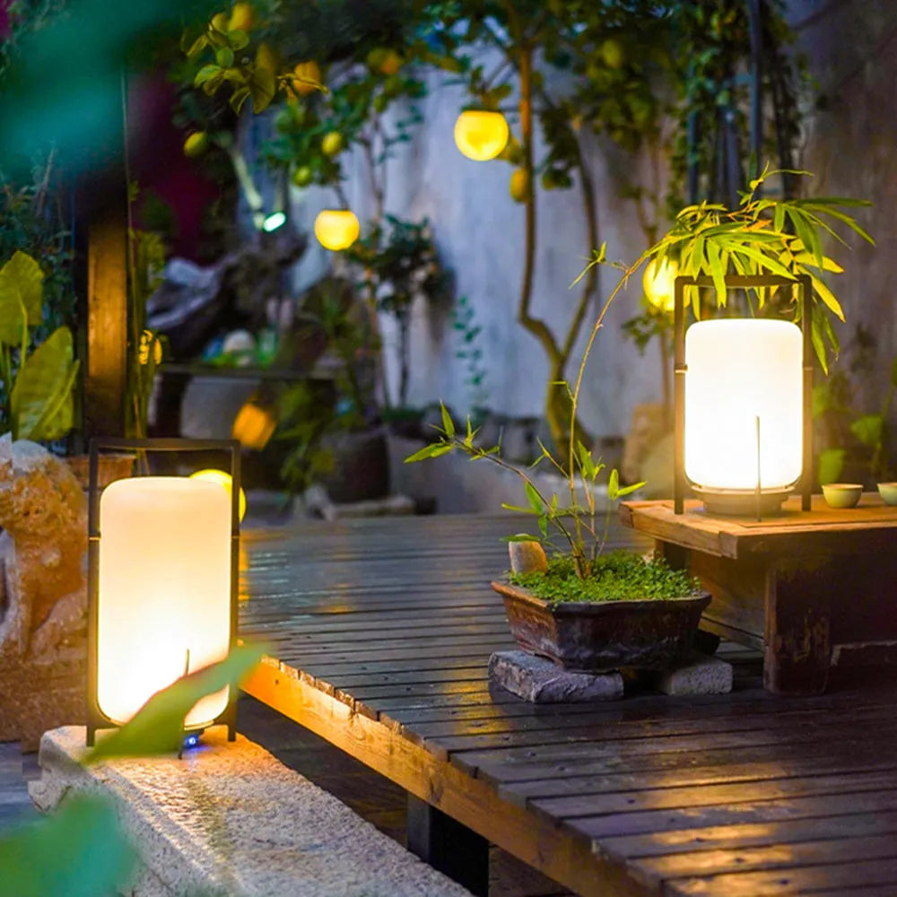 Ray Minimalist Glass/Acrylic Outdoor Landscape Pathway Light, White - Neutralighting