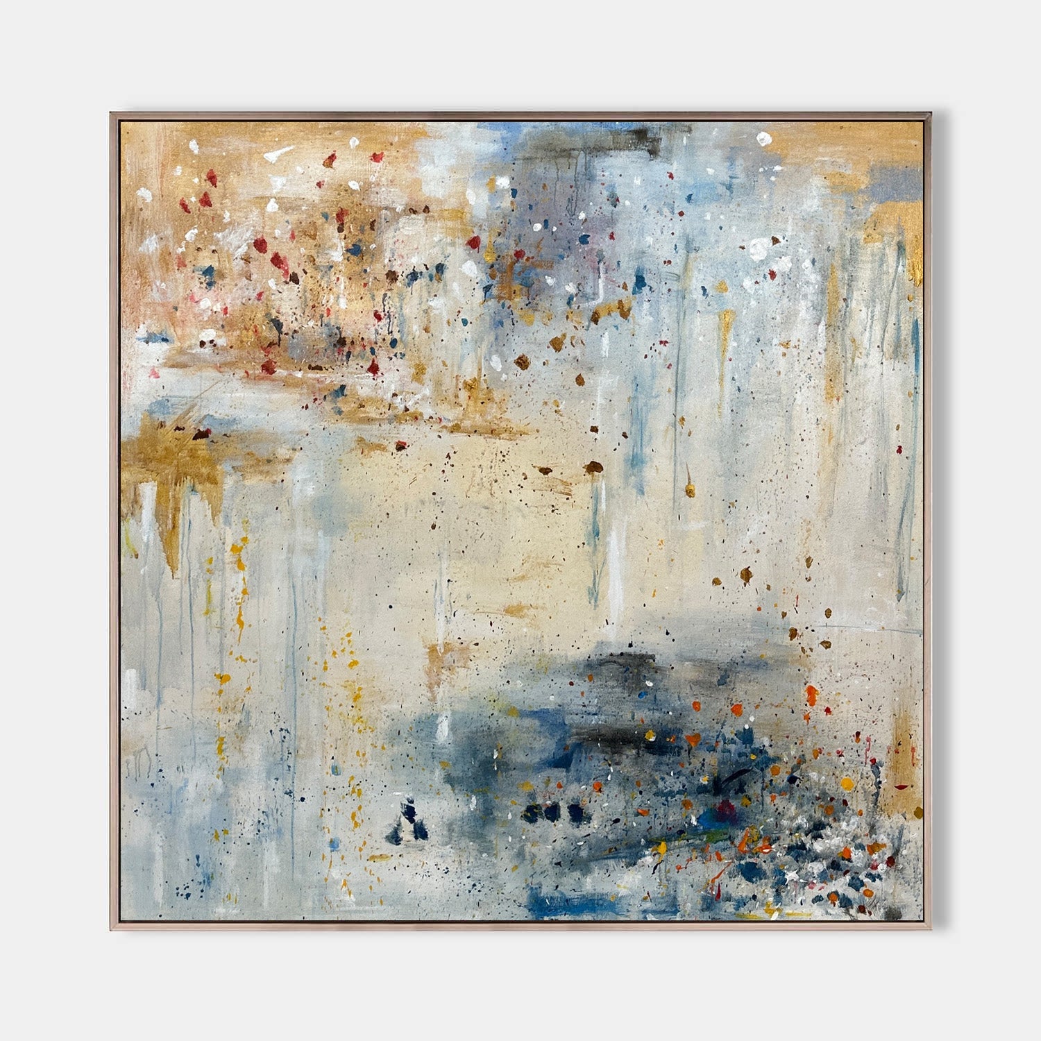 Blue Beige Abstract Textured Painting