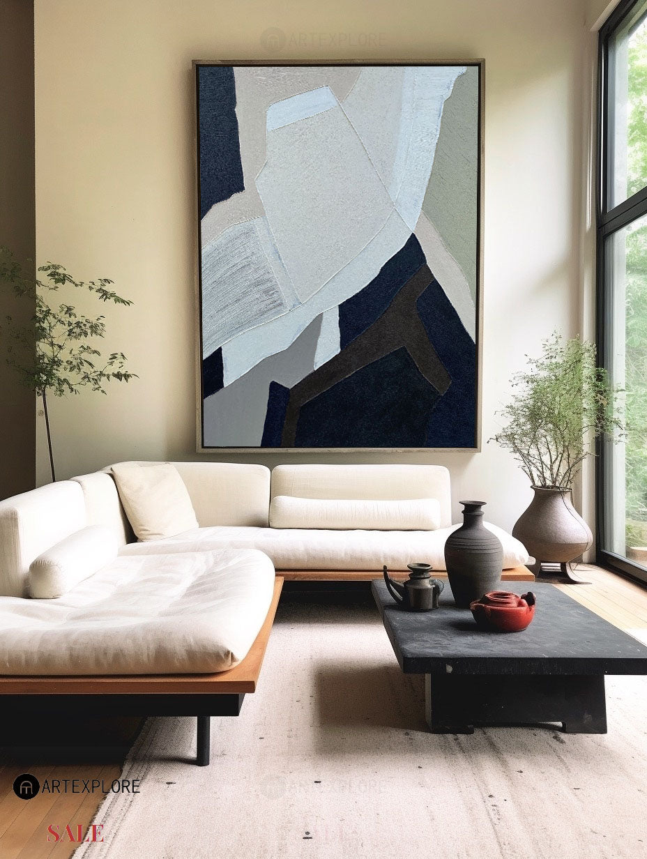 Black And Grey Abstract Painting ABAV219 - Neutralighting