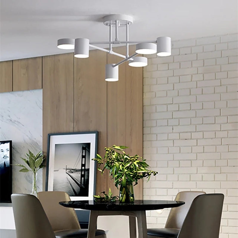 Quor LED Flush Ceiling Light, Black/White/Gold 6 Head - Neutralighting