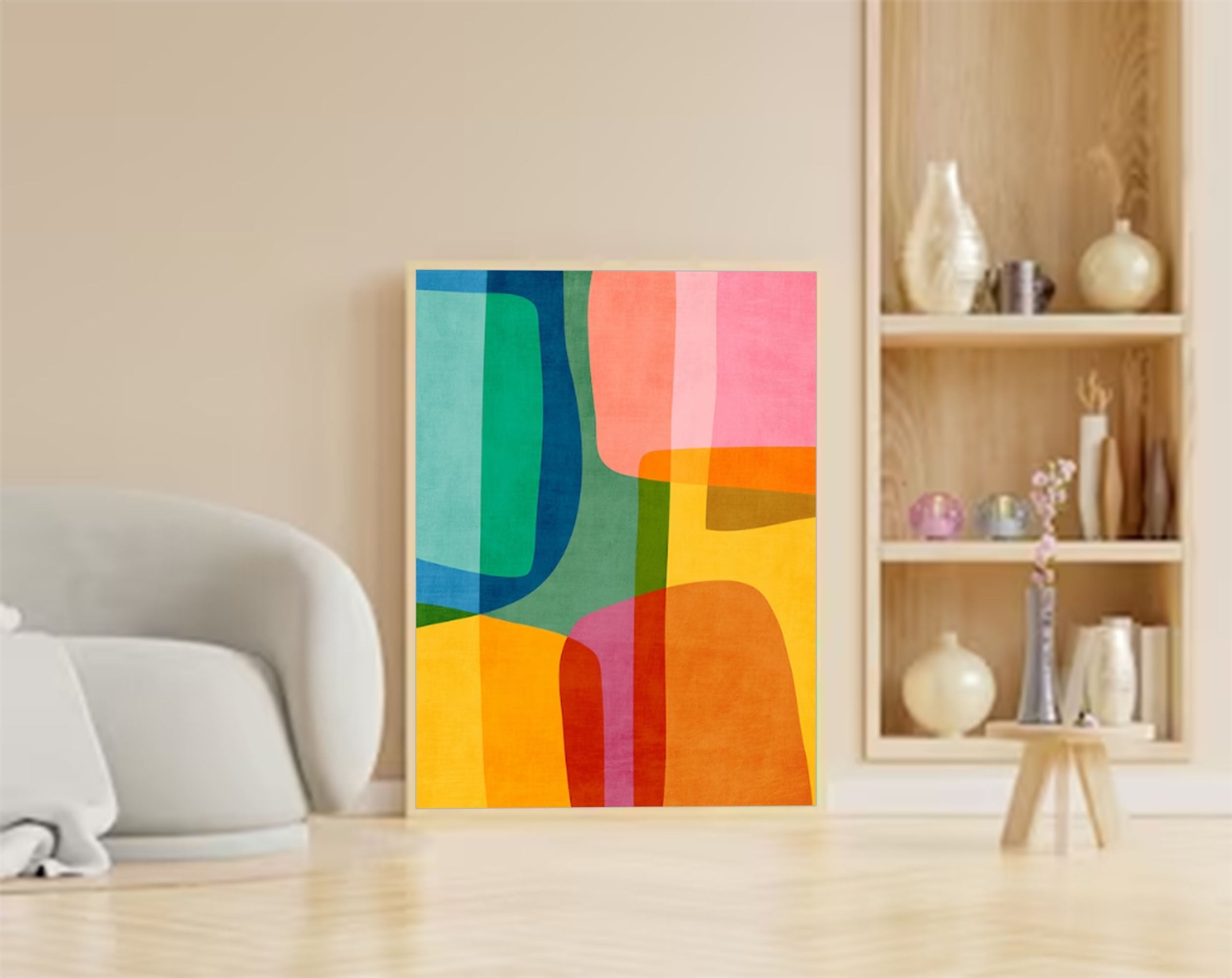 Abstract Canvas Art AB047 - Neutralighting