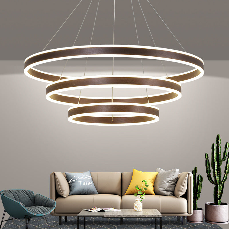 Arisha Moderne Minimaliste Coffee LED Pendant Light, 3 Ring - Neutralighting