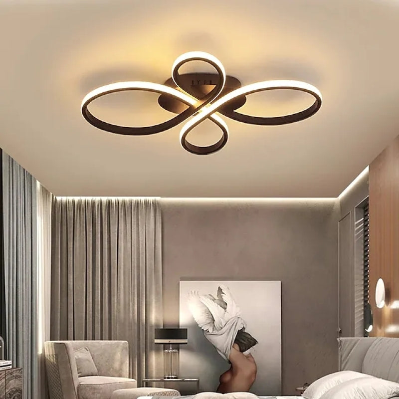 Brisa Modern LED Multi Rings Flush Mount Ceiling Light, Brown/White - Neutralighting