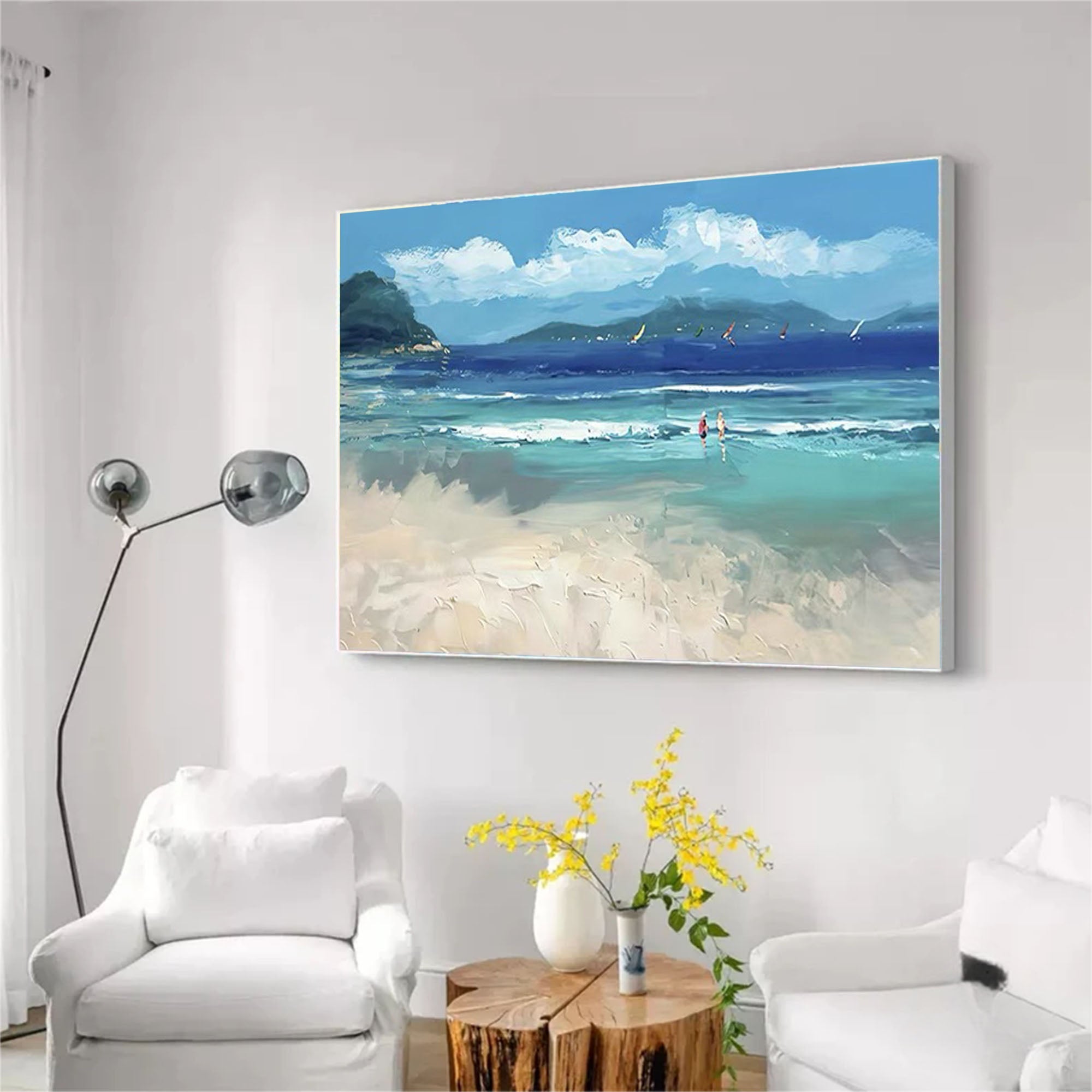 Serene Tropical Beach Ocean Canvas Wall Art