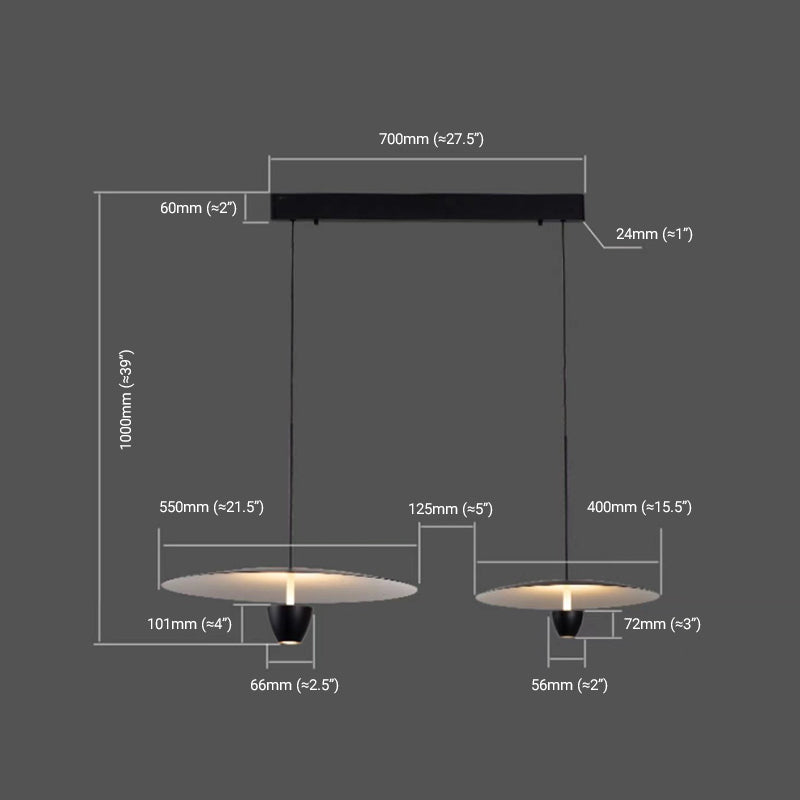 Arisha Modern Nordic Cluster Pendant Light, Black Hat Shape - Neutralighting