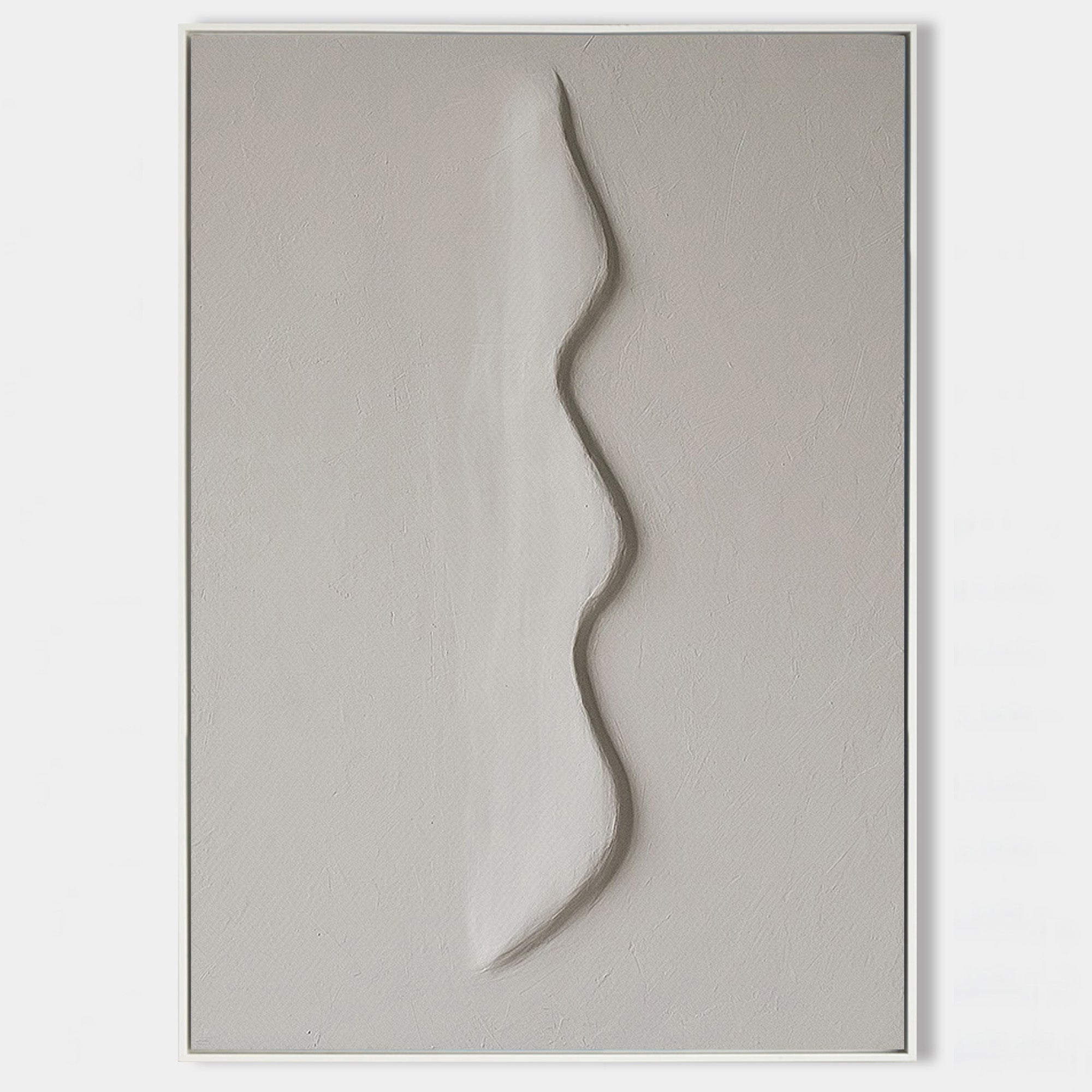 Wavy Relief Beige Textured Wall Canvas