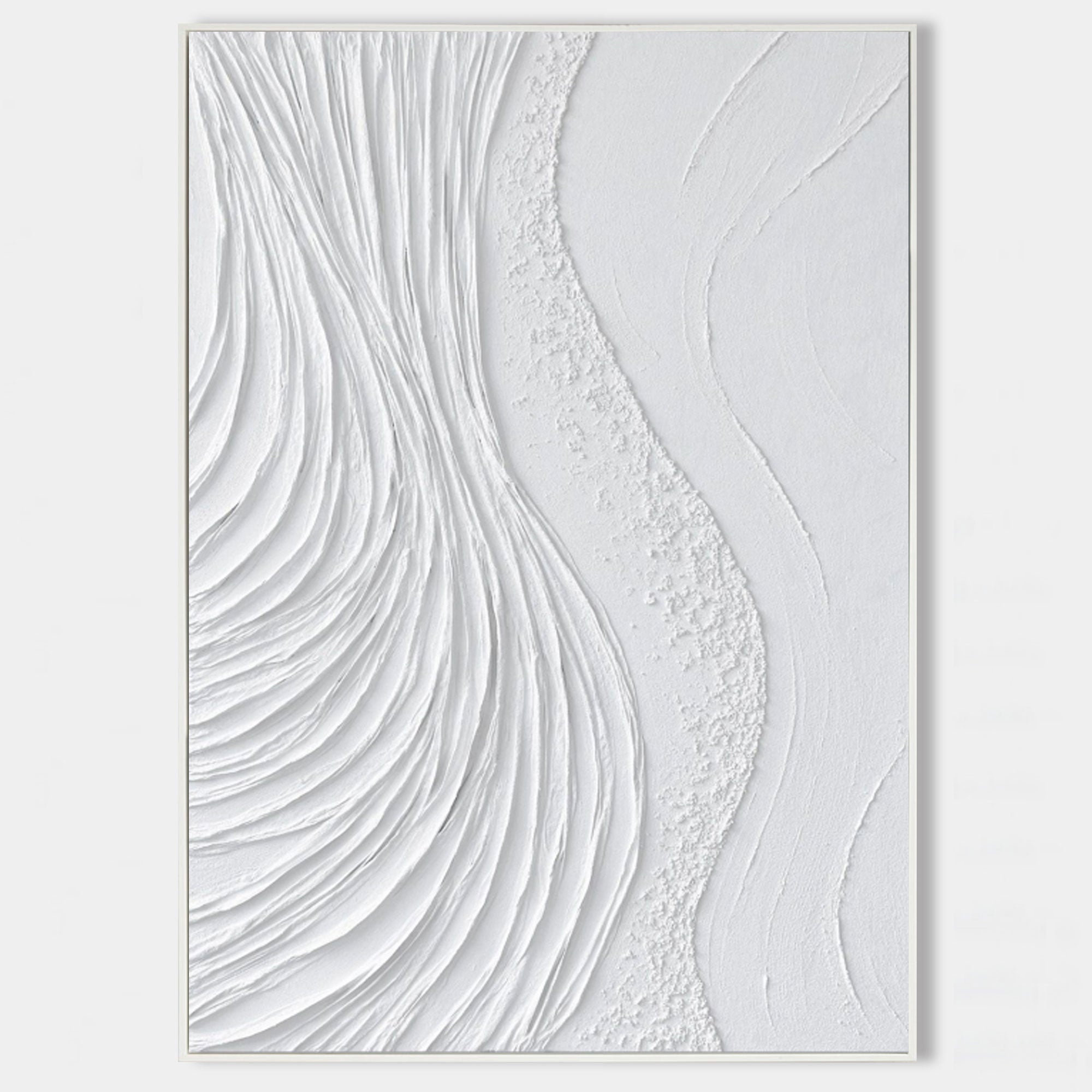 Wall Art White Wavy Swirl Abstract