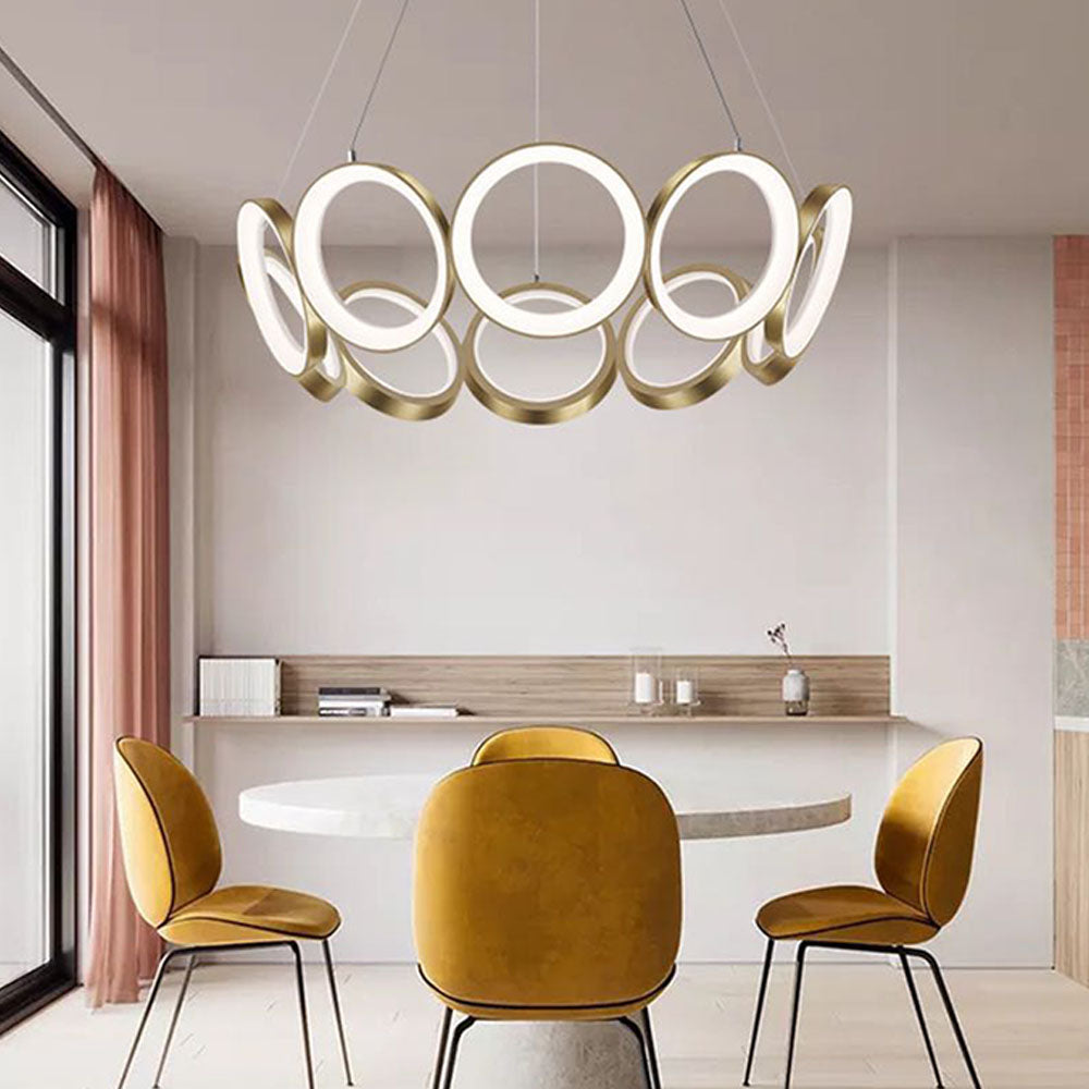 Arisha Luxury Ring Metal Pendant Light, Gold - Neutralighting