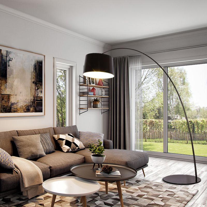 Eryn Floor Lamp Cool Modern, Metal Arc, Black/White/Red/Blue, Bedroom - Neutralighting