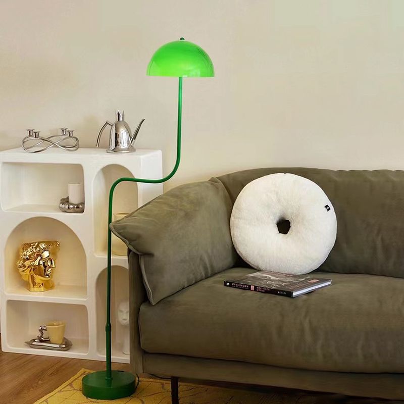 Salgado Floor Lamp Mushroom Middle Ancient, Arc Metal, Green, Dining Room - Neutralighting