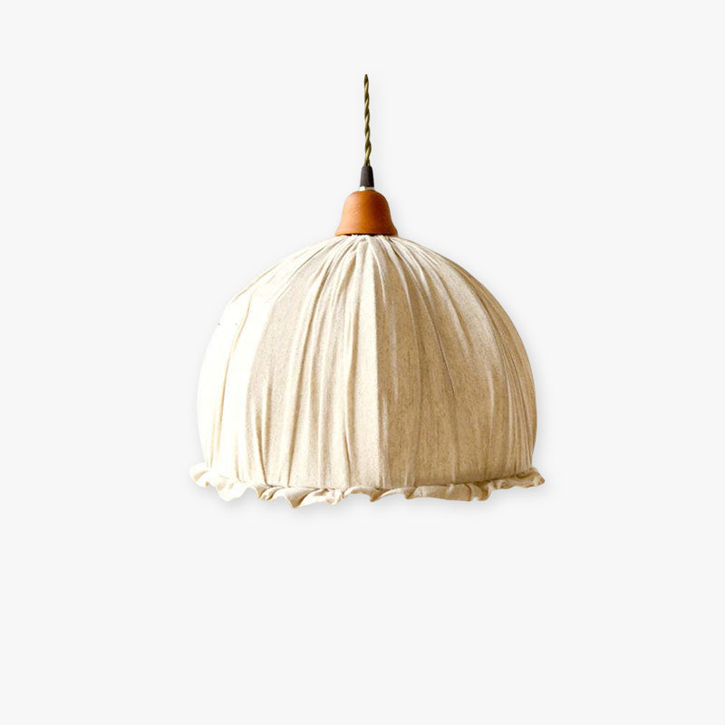 Haloa Vintage Pendant Light Beige, Fabric - Neutralighting