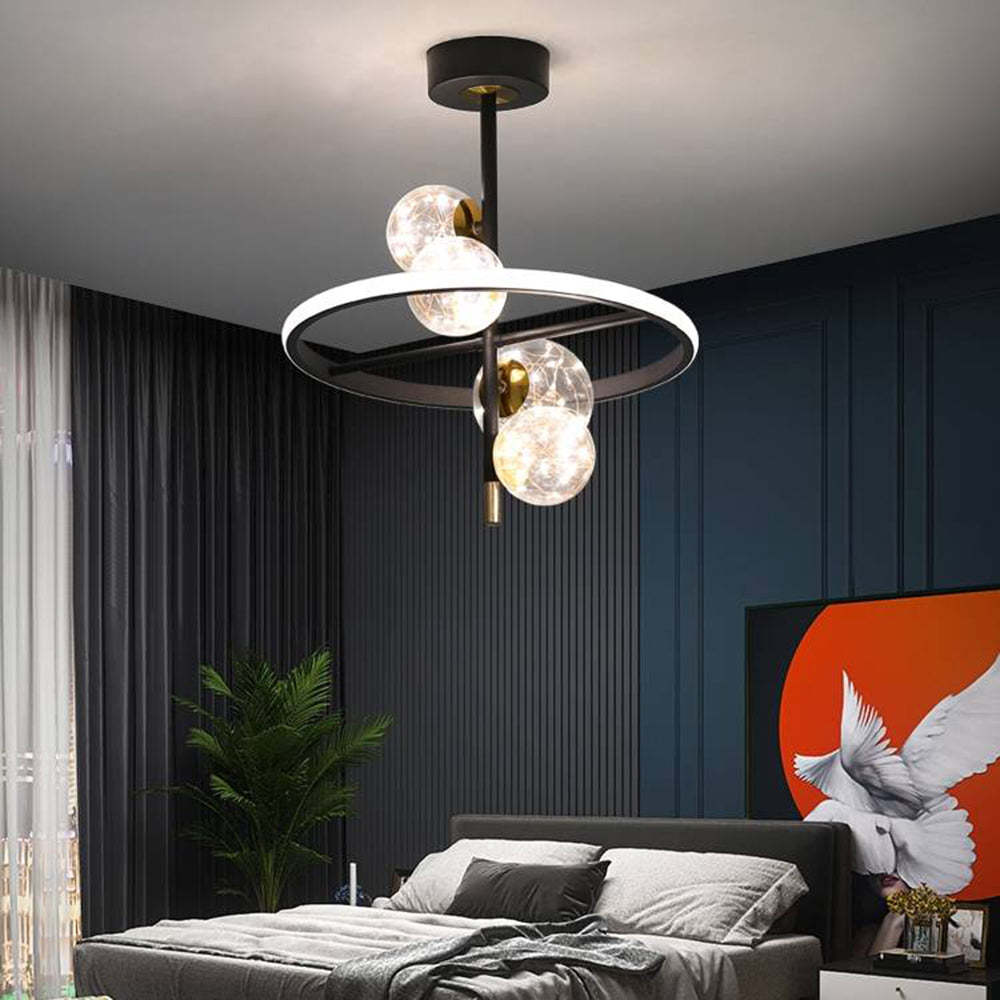 Valentina Semi-Flush Mount Ceiling Light, Gold & Black, 2 Style - Neutralighting