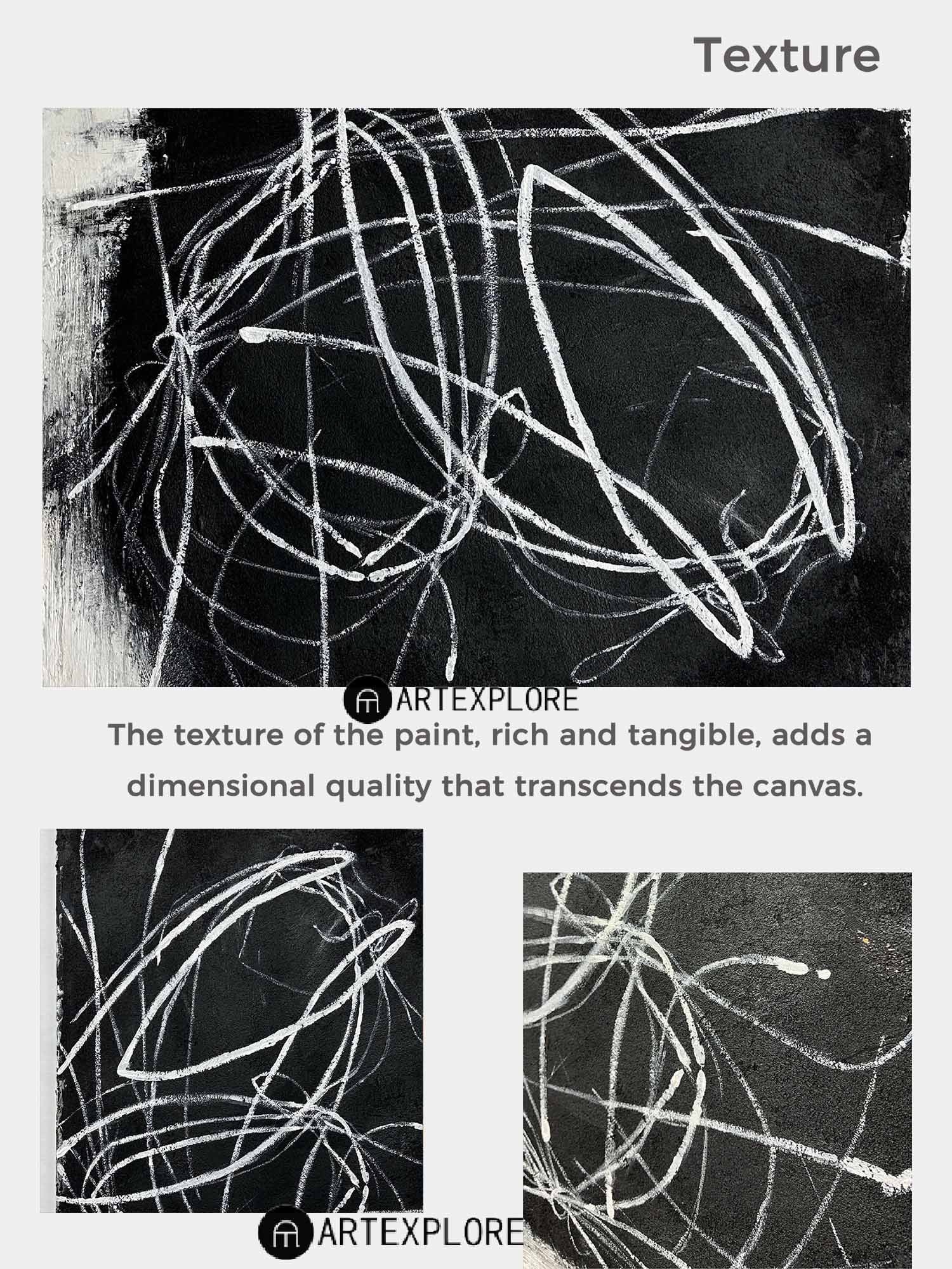 Black and White Abstract Oil Painting