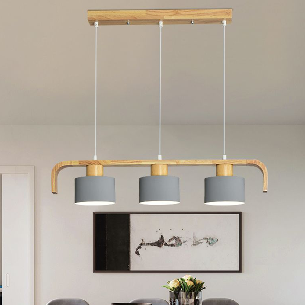 Valentina Pendant Light Cylinder Nordic, Bamboo, White/Green/Gray, Bedroom - Neutralighting