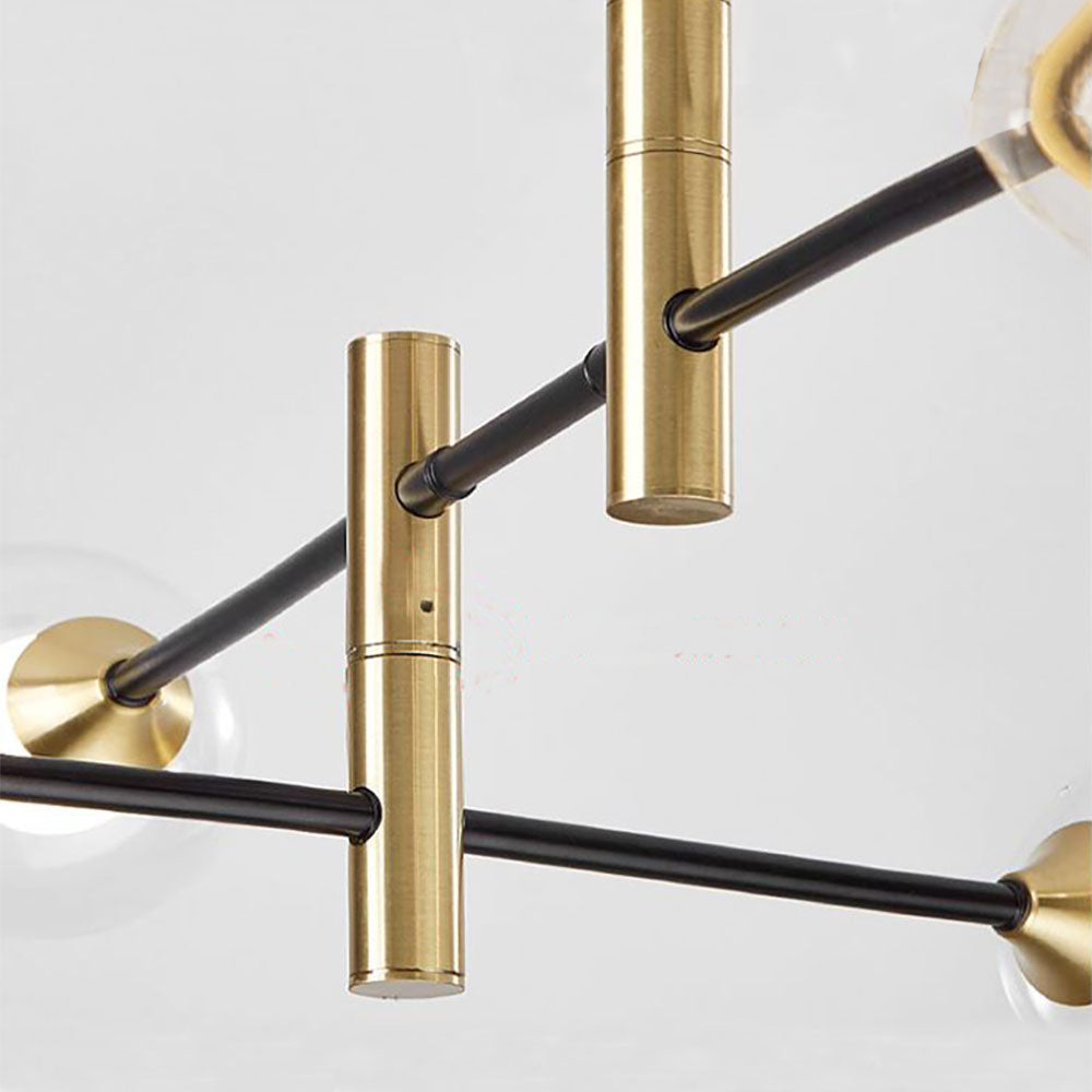 Valentina Nordic Spherical Bubble Metal/Glass Chandelier, Black/Gold - Neutralighting