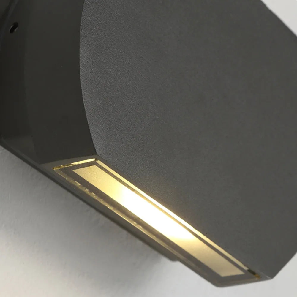Ray Minimalist Geometric Metal Outdoor Wall Lamp, Black/Grey - Neutralighting