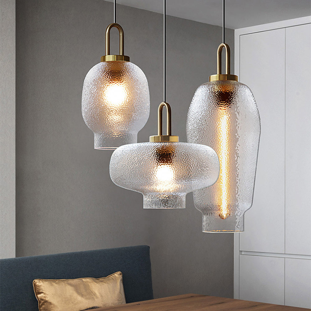 Valentina Minimalist Blown Frosted Clear Glass Pendant Light - Neutralighting